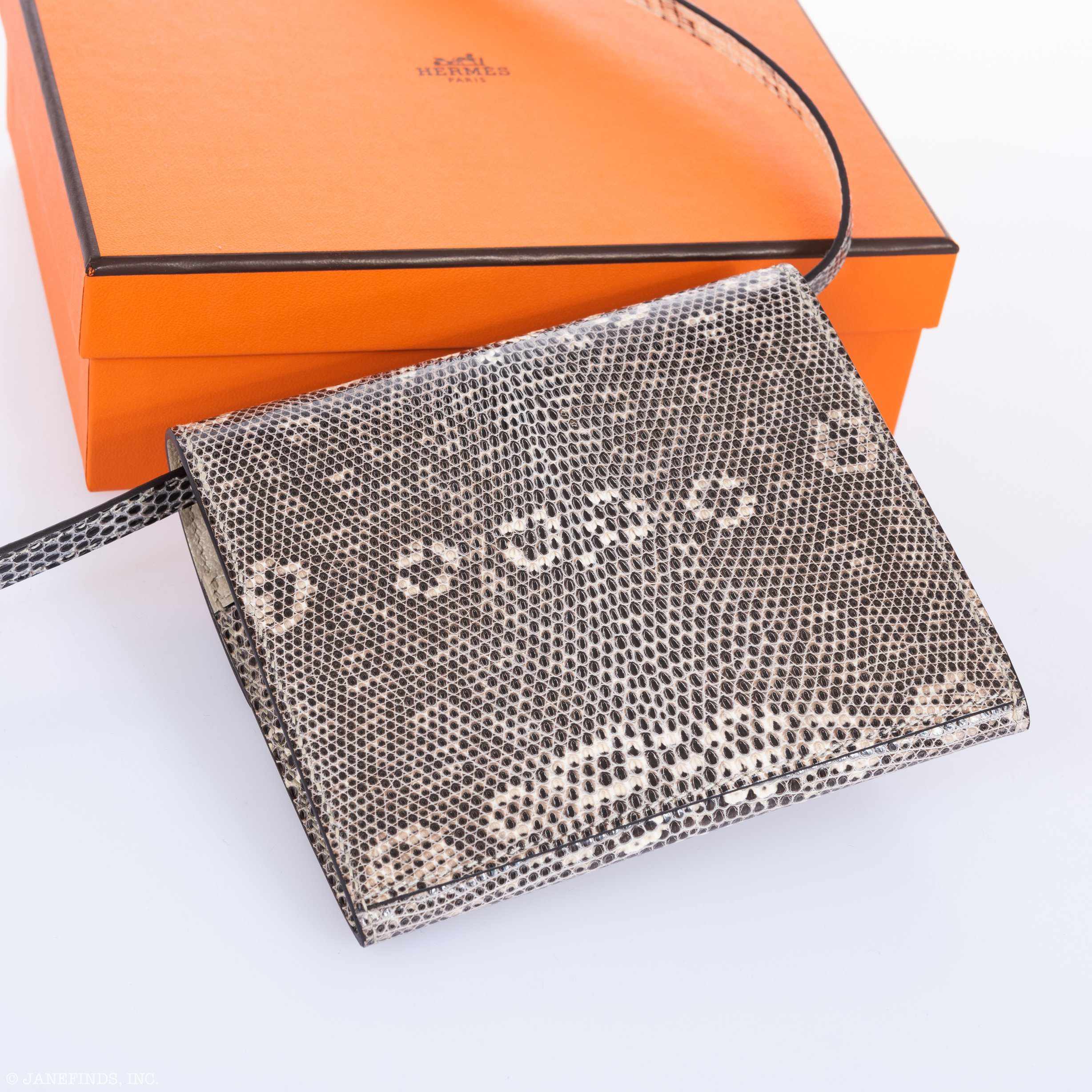 Hermès Cinhetic Mini Clutch On Strap Ombre Lizard Palladium Hardware - Rare