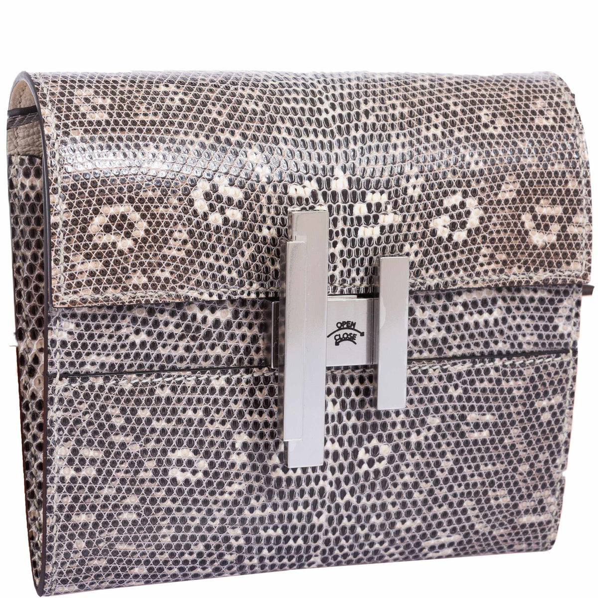 Hermes Cinhetic Mini Wallet Ombre Lizard Clutch Shoulder Bag