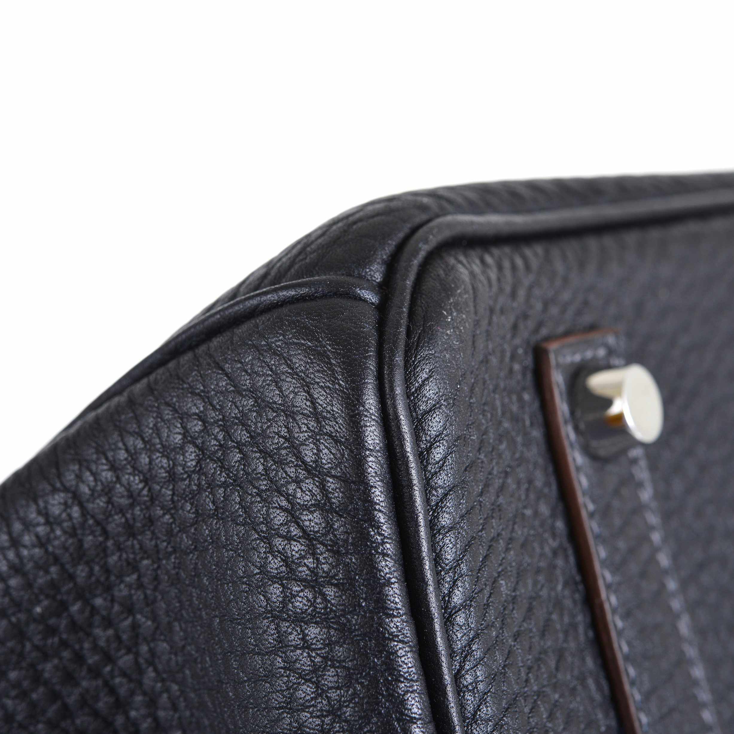 Hermès Club Birkin 35 Indigo Fjord, Barenia Leather & Crinoline Palladium Hardware - 2013, Q Square