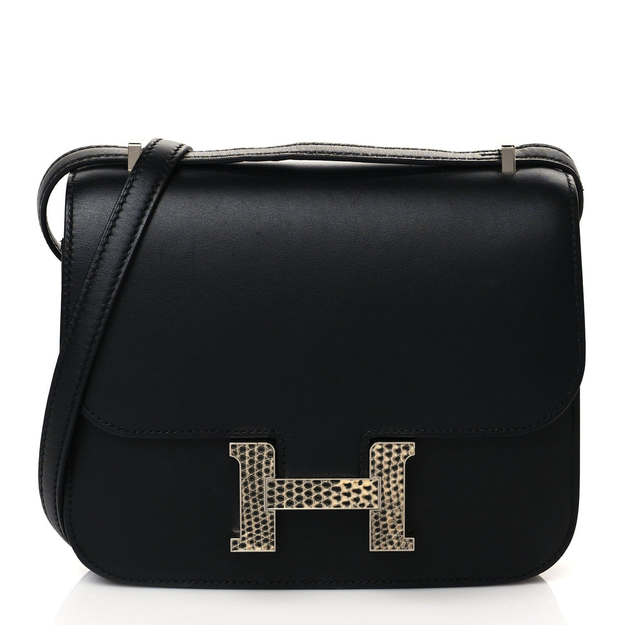 Hermès Constance 18 Black Veau Monsieur & Ombré Lizard with Palladium ...