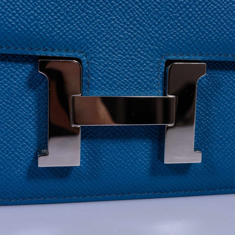 Hermès Constance 18 Blue Izmir Epsom Palladium Hardware