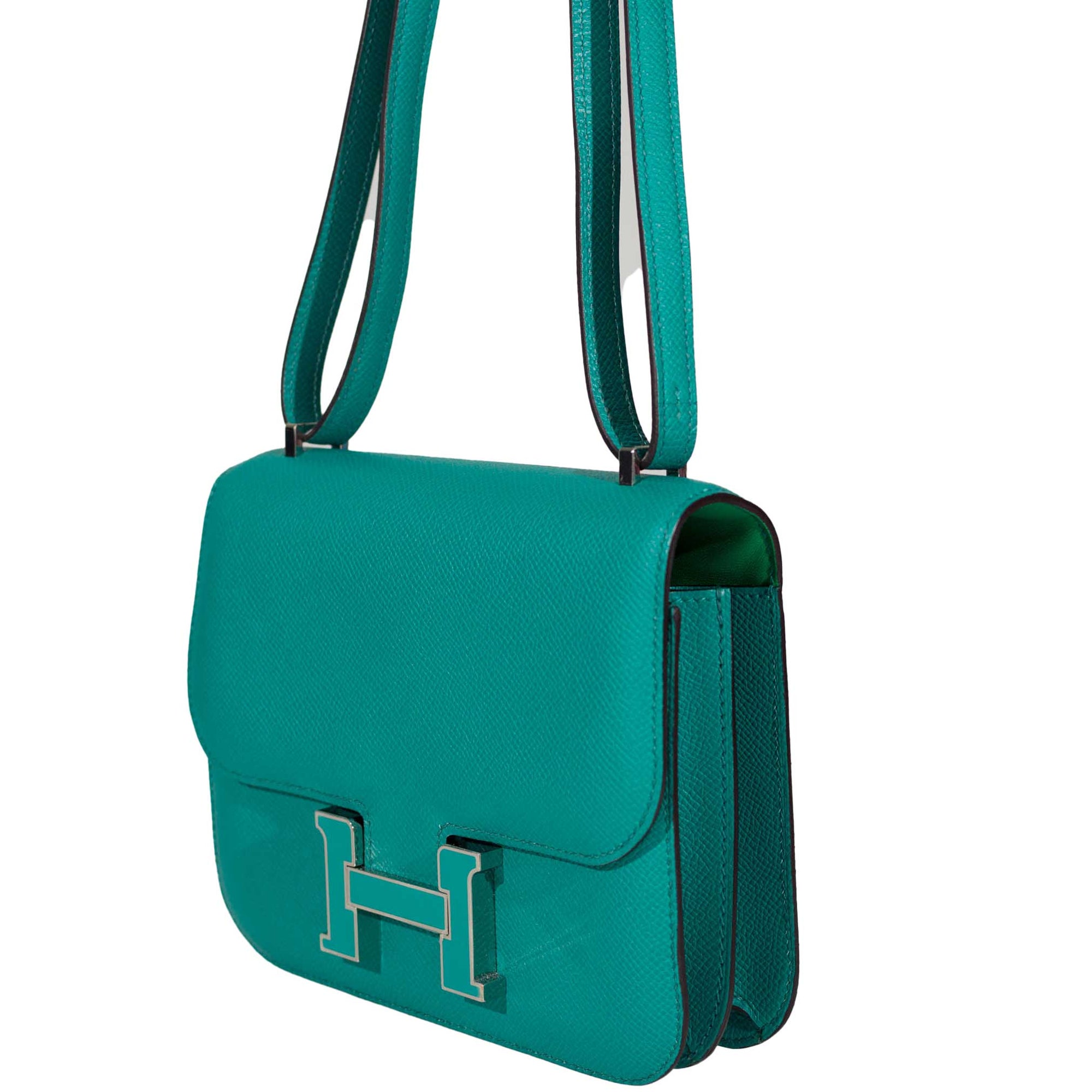 Hermès Constance 18 Blue Paon Verso Menthe Epsom Palladium Hardware