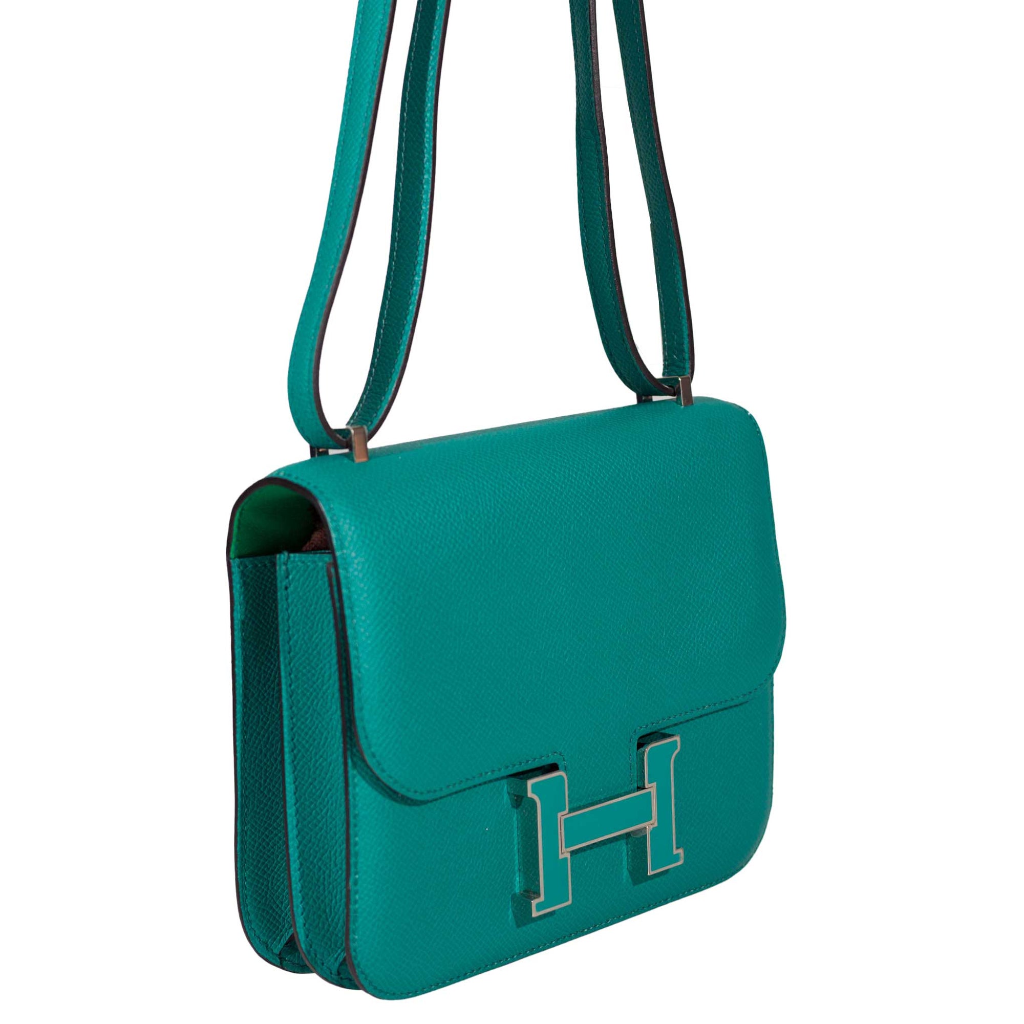 Hermès Constance 18 Blue Paon Verso Menthe Epsom Palladium Hardware