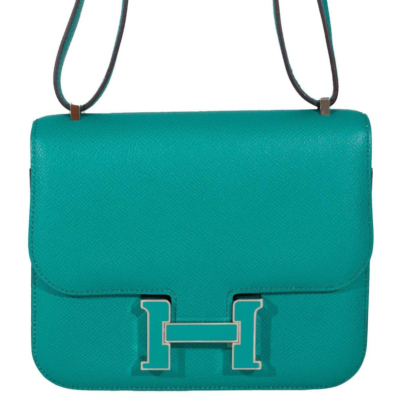 Hermès Constance 18 Blue Paon Verso Menthe Epsom Palladium Hardware