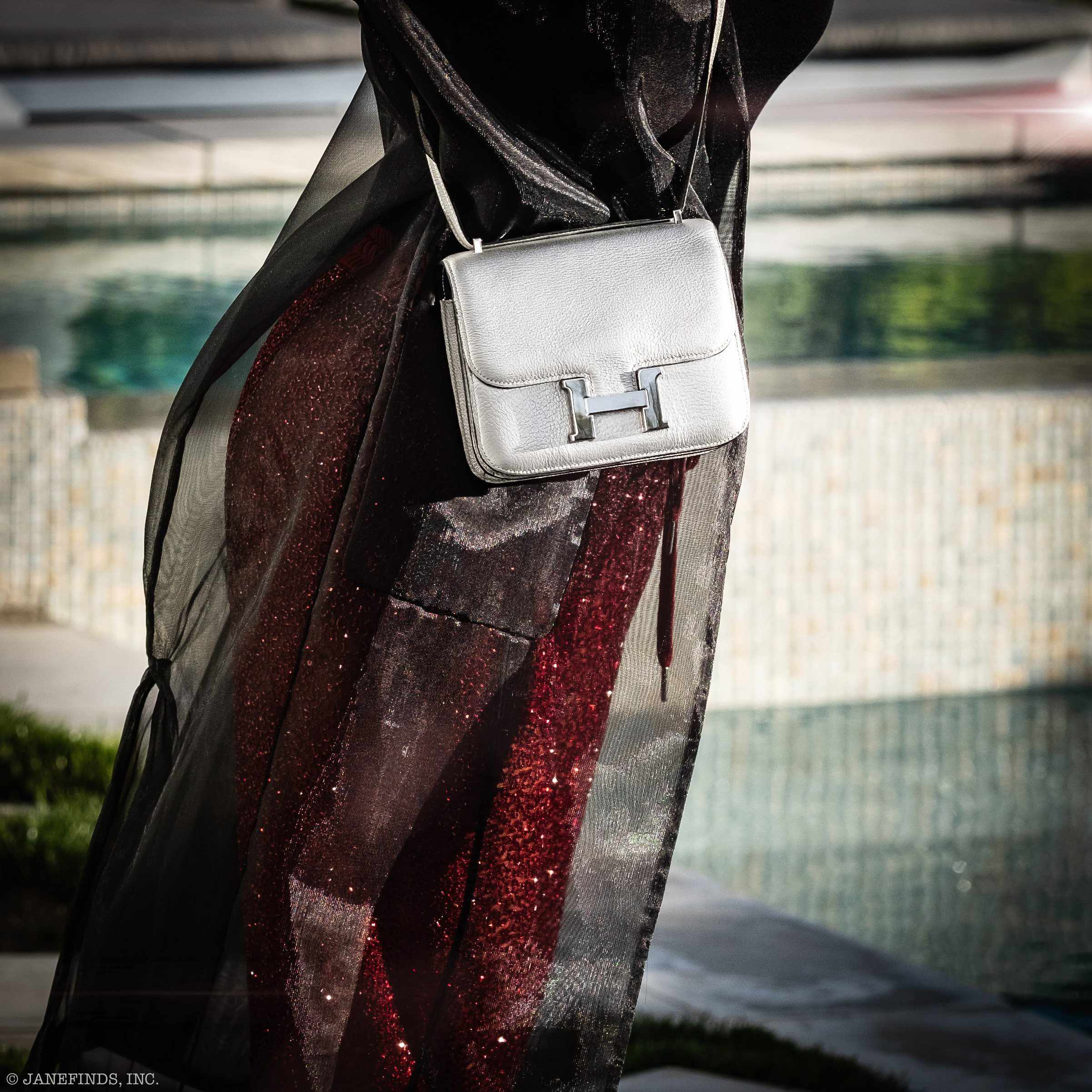 Hermès Constance 18 Metallic Silver Chevre Palladium Hardware