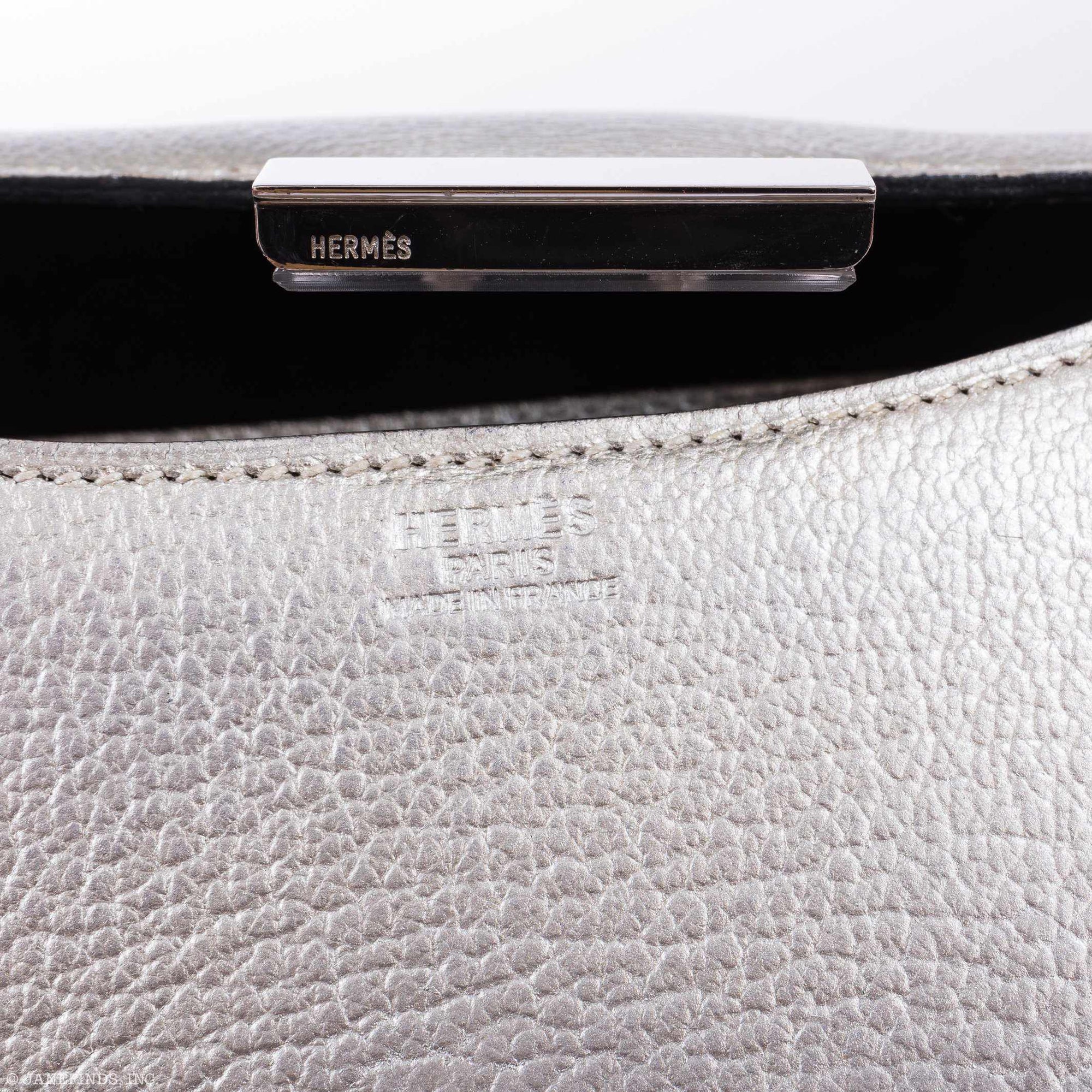 Hermès Constance 18 Metallic Silver Chevre Palladium Hardware