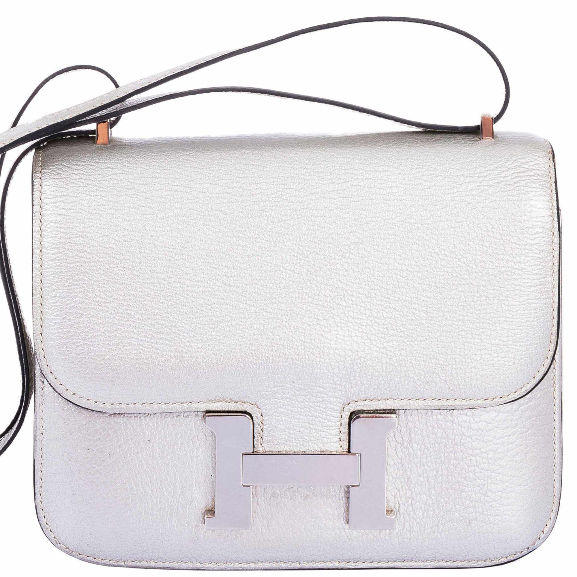 Hermès Constance 18 Metallic Silver Chevre Palladium Hardware