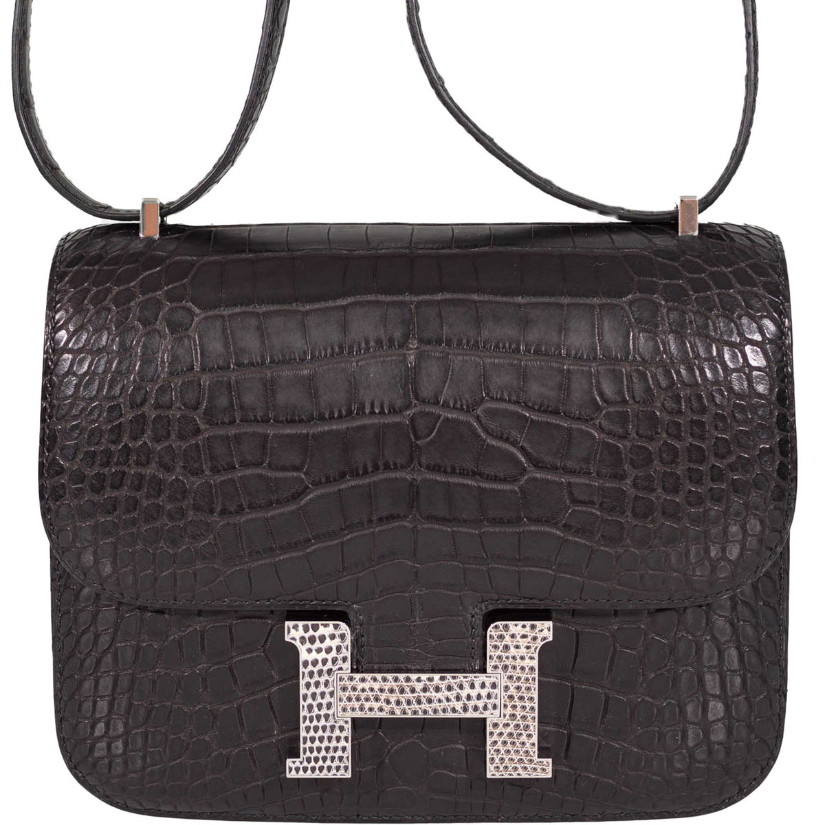 Hermès Constance 18 Mini Black Noir Matte Alligator With Lizard Buckle –  LUXURY DESIGNER RESALE