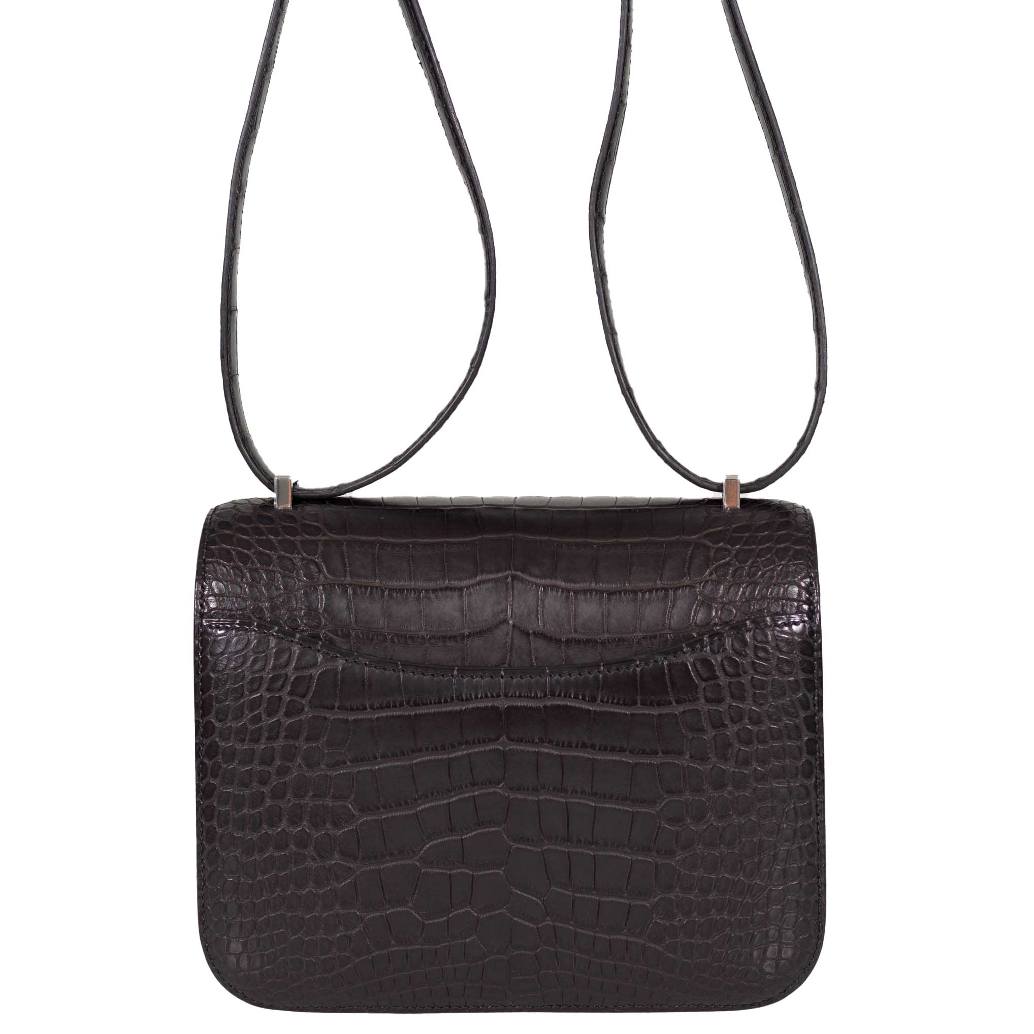 Hermès Constance 18 Mini Noir Matte Alligator with Lizard Buckle
