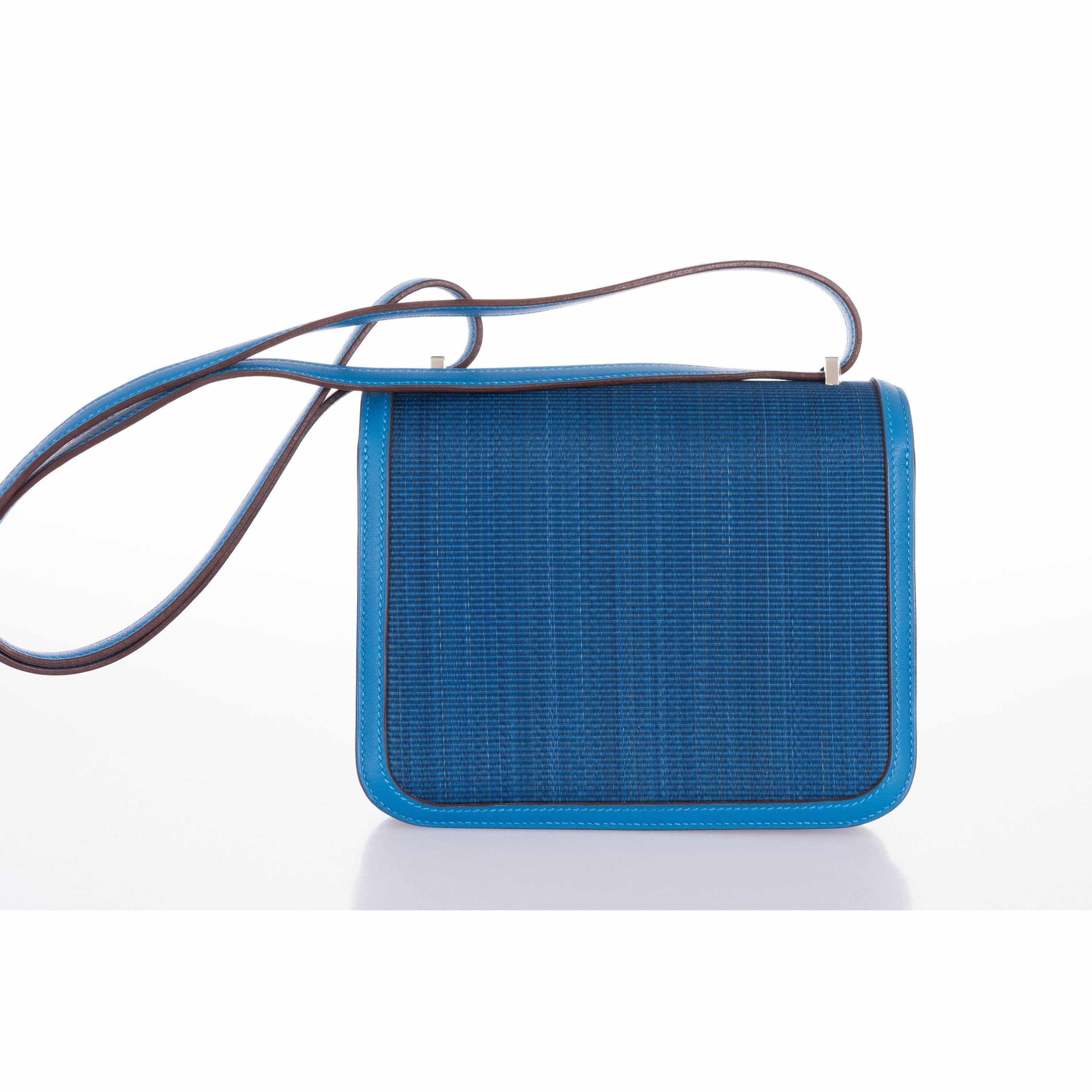 Hermès Constance 18 Mykonos and Blue Thalassa Crinoline Palladium Hardware