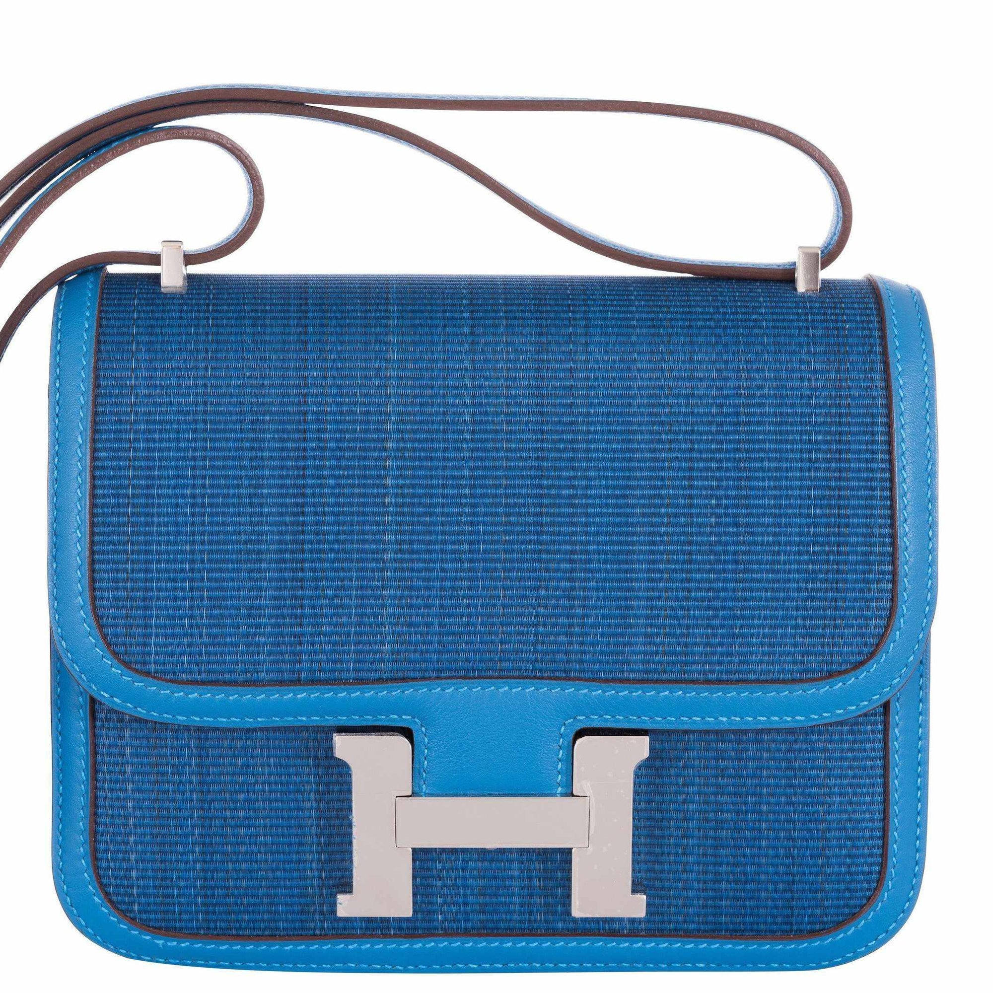 Hermès Constance 18 Mykonos and Blue Thalassa Crinoline Palladium Hardware