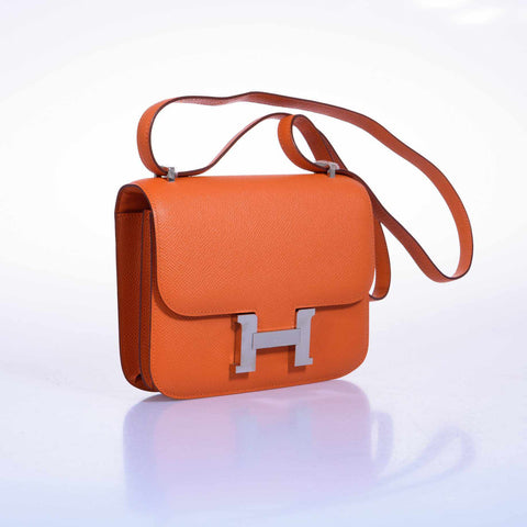 Hermès Constance 18 Orange Epsom Palladium Hardware