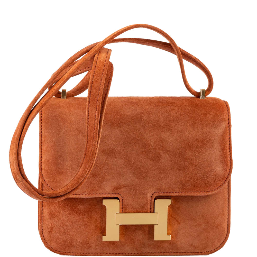 Hermès Constance 18 Paprika Doblis Suede with Gold Hardware