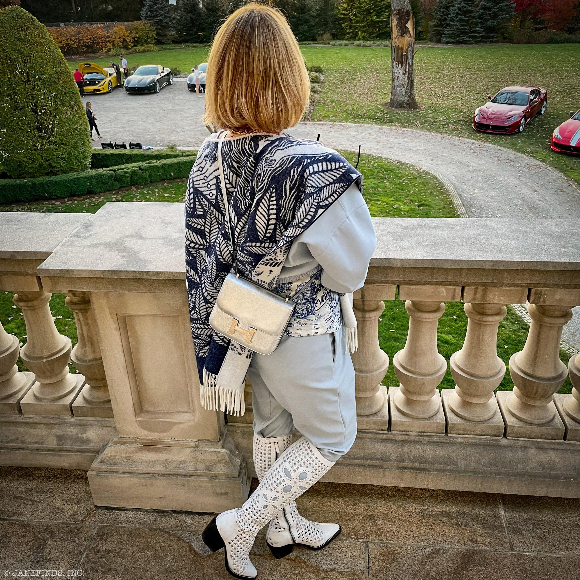 Hermès Constance 18 Silver Metallic Chevre Palladium Hardware