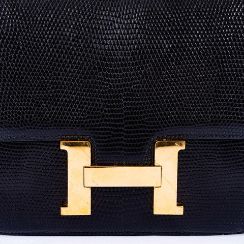 Hermès Constance 24 Black Lizard Gold Hardware