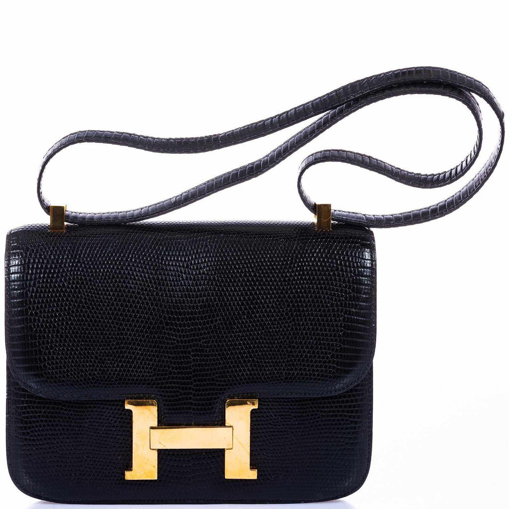 Hermès Constance Black Lizard Micro Gold Hardware, 1992 (Very Good), Womens Handbag
