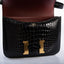 Hermès Constance 24 Shiny Black Alligator Verso Rouge H Gold Hardware