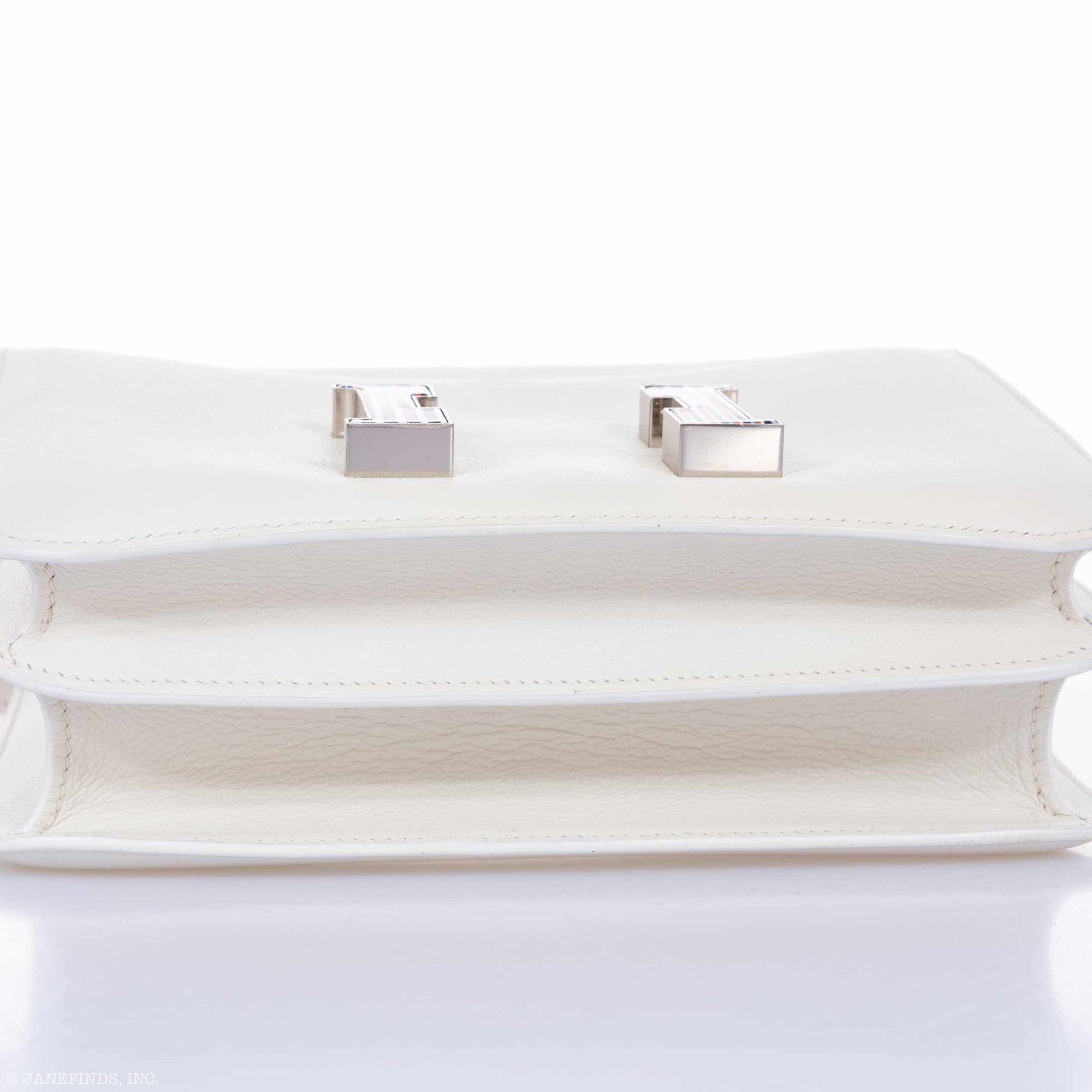 Hermès Constance 24 White Evercolor Multi Color Enamel Palladium Buckle