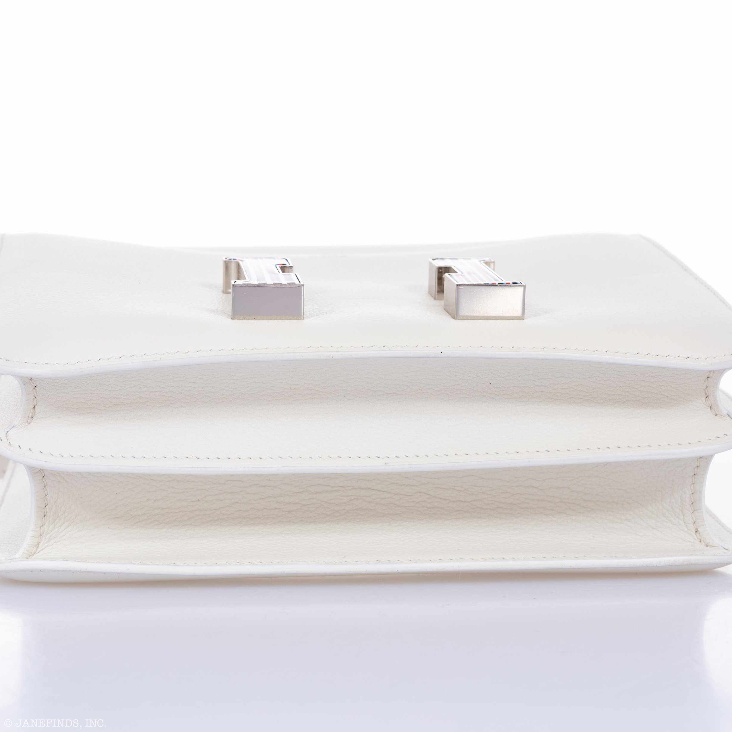 Hermès Constance 24 White Evercolor Multi Color Enamel Palladium Buckle