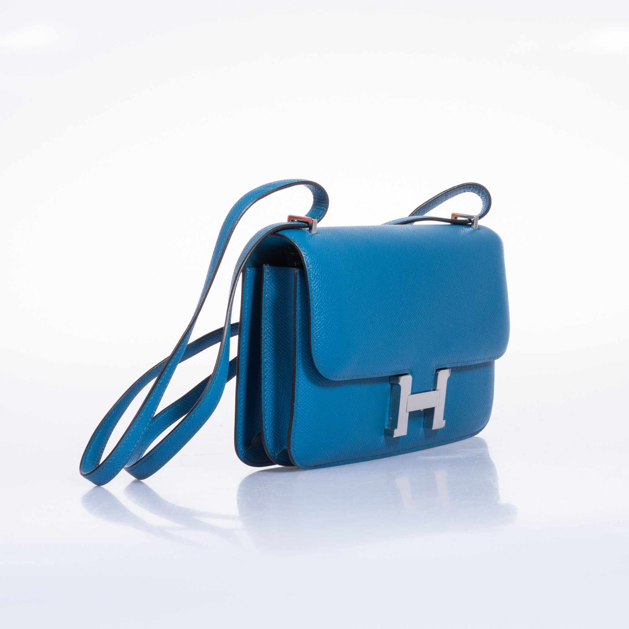 Hermès Constance Elan 25 Blue Izmir Epsom Palladium Hardware