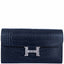 Hermès Constance Long Wallet Matte Blue Night Alligator Lizard 'H' Closure