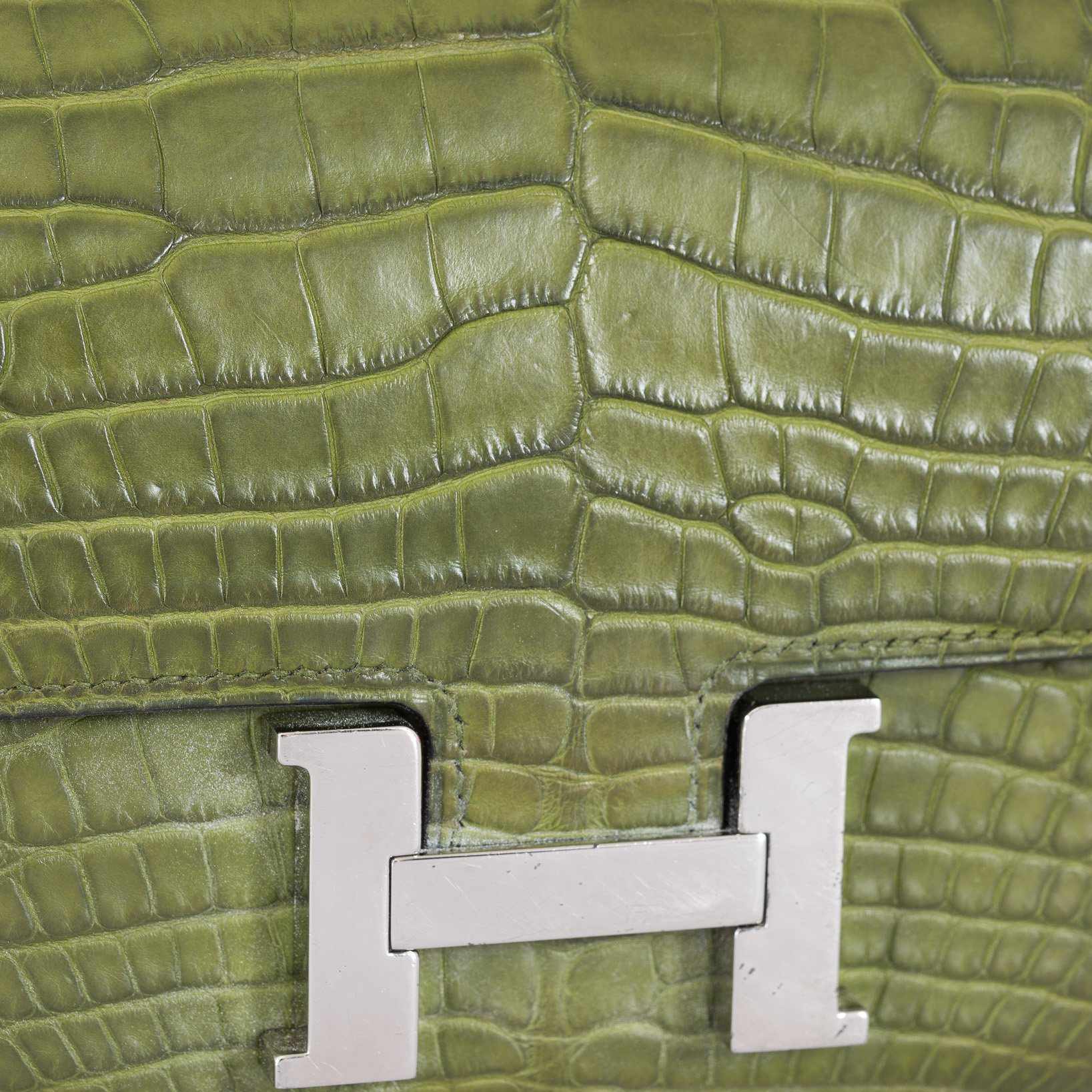 Hermès Constance Micro 14 Pelouse Matte Alligator Palladium Hardware
