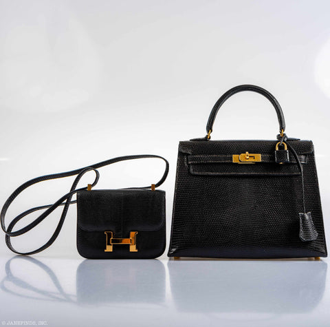 Hermès Constance Micro Black Lizard Gold Hardware - Rare