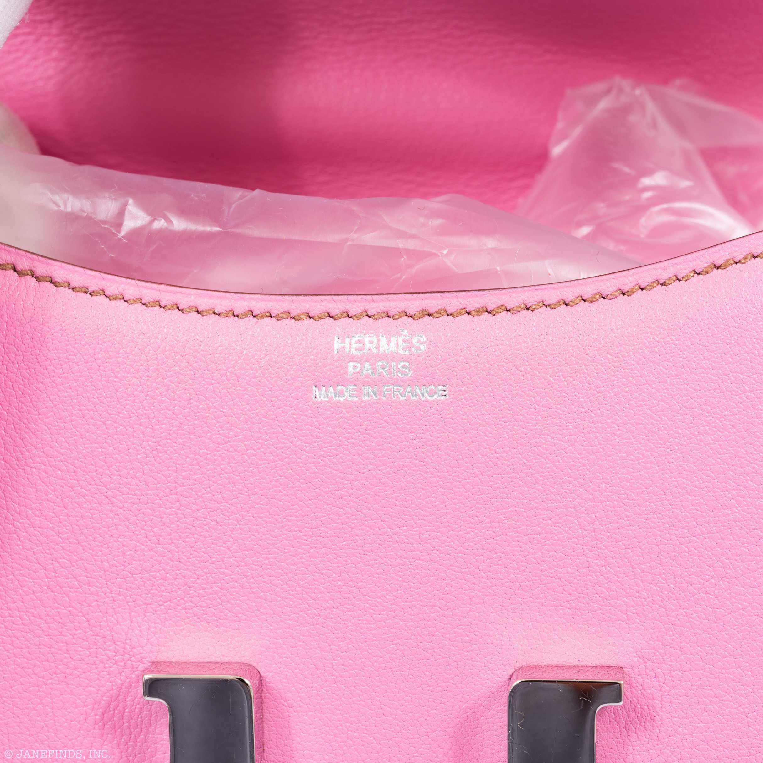 Hermès Constance Micro Rose Sakura Swift Palladium Hardware