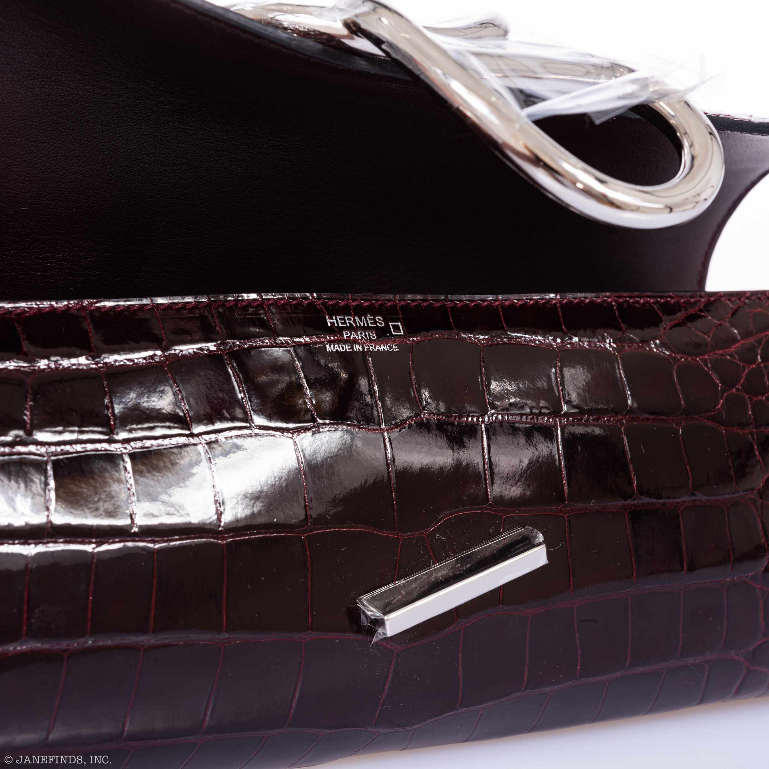 Hermès Egee Clutch Bordeaux Shiny Alligator Permabrass Hardware