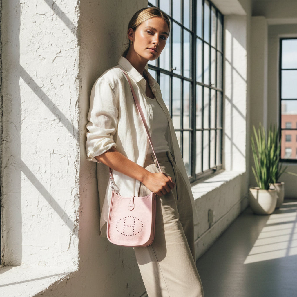Hermès Evelyne 16 TPM Rose Sakura Clemence Palladium Hardware