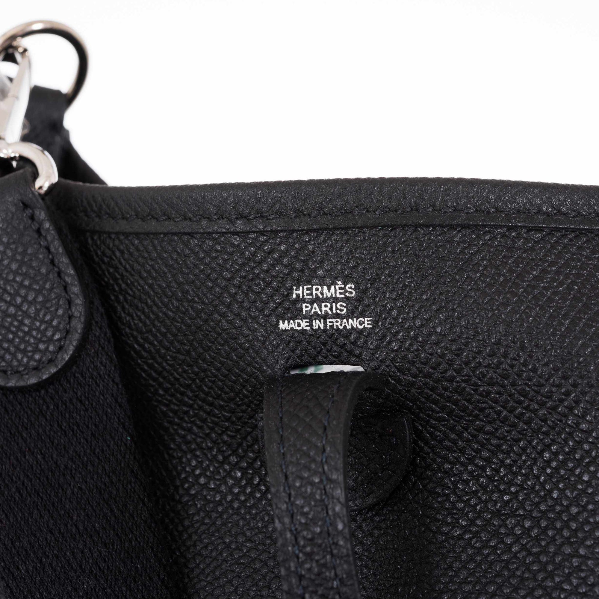 Hermès Evelyne TPM Black Epsom Palladium Hardware