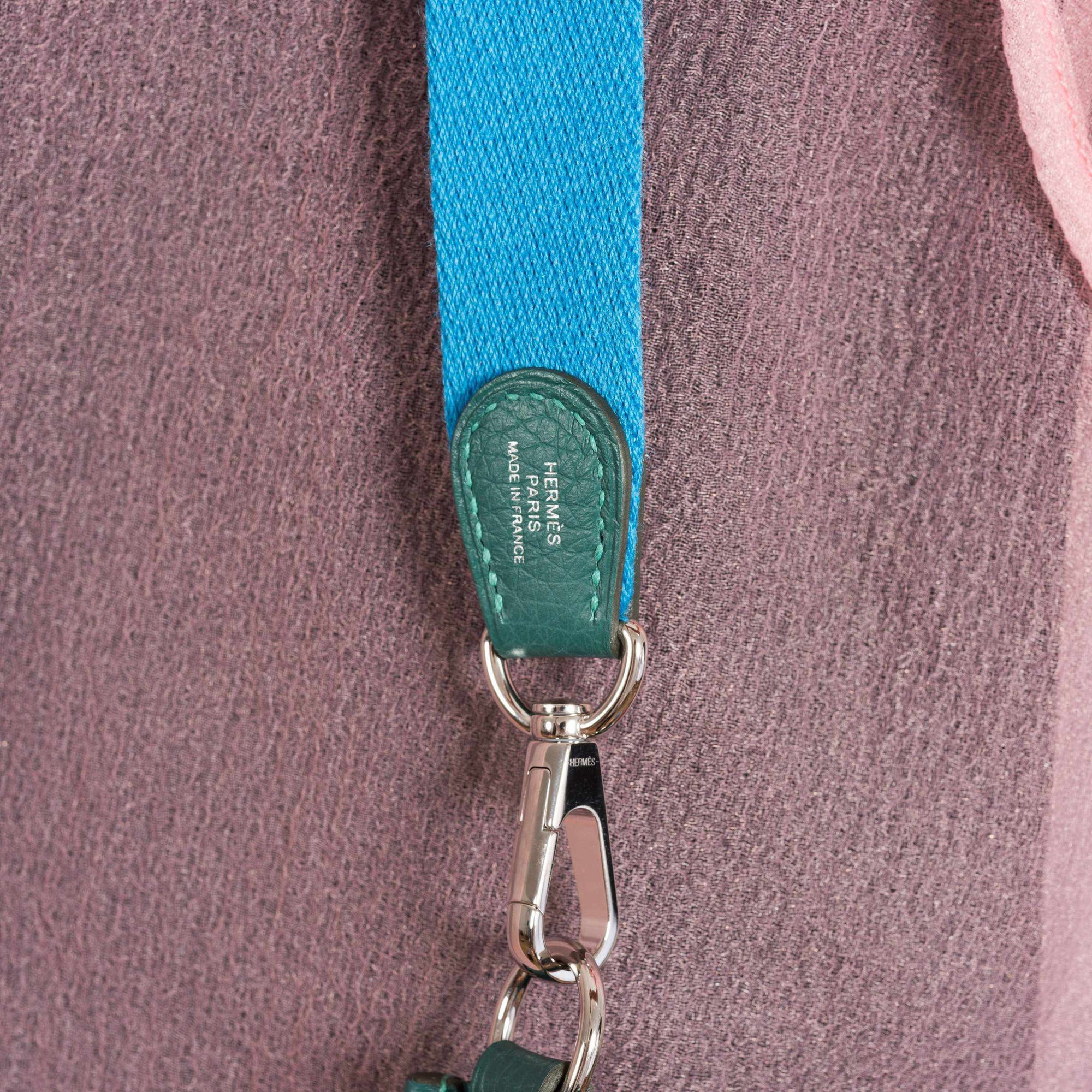 Hermès Evelyne TPM Blue Zanzibar Clemence Palladium Hardware