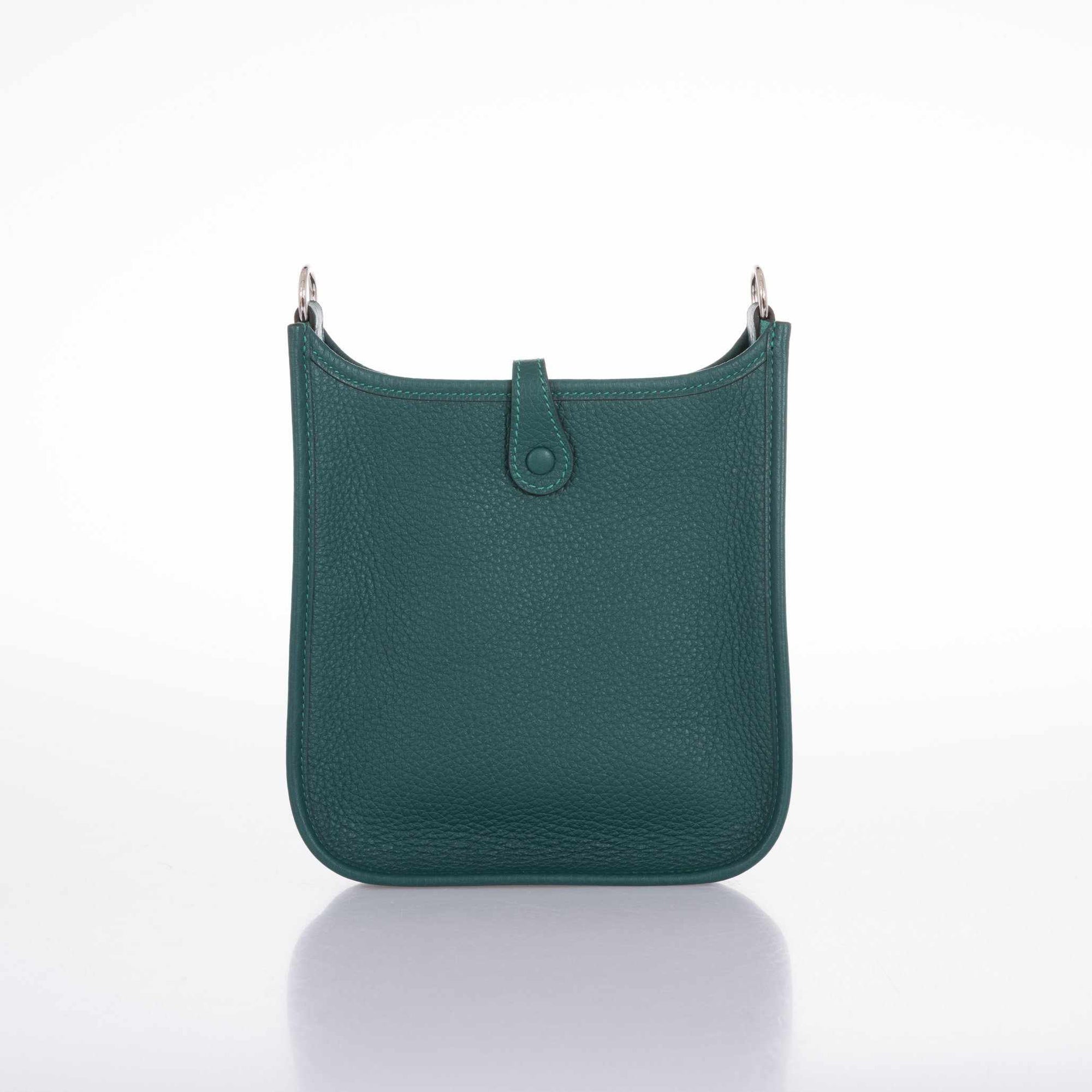 Hermès Evelyne TPM Malachite Clemence Malachite Zanzibar Strap Palladium Hardware
