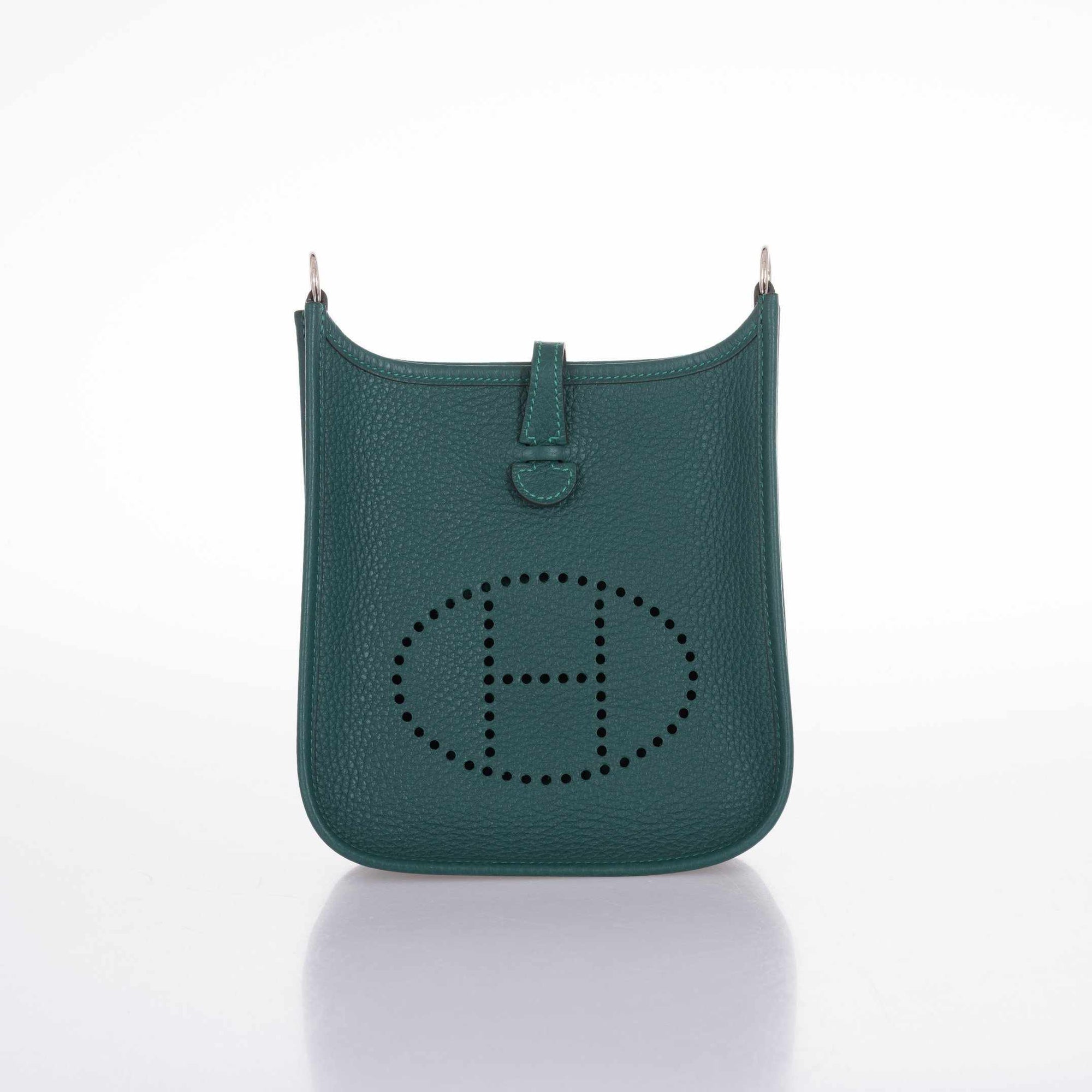 Hermès Evelyne TPM Malachite Clemence Malachite Zanzibar Strap Palladium Hardware