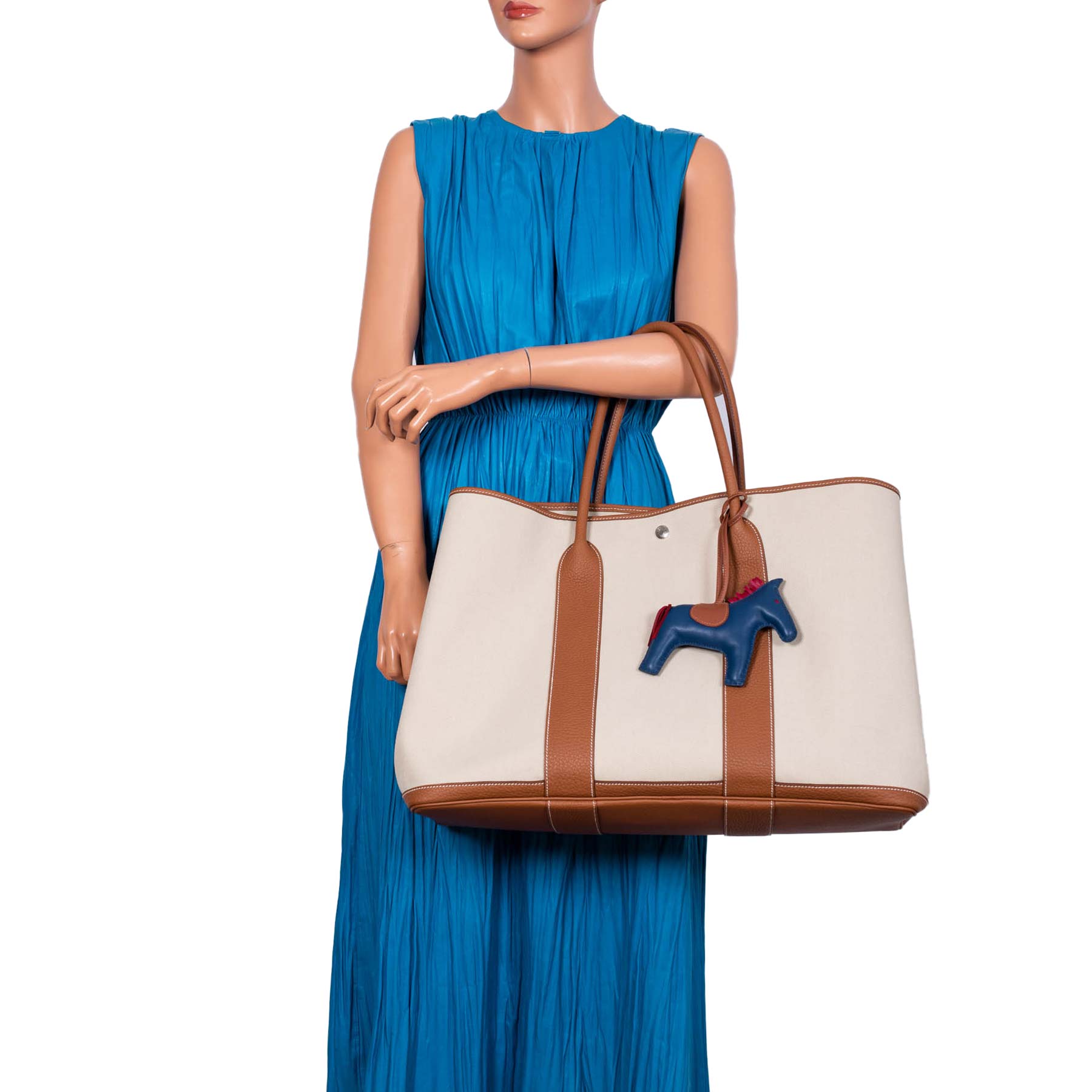 Hermès Garden Party 50 Toile & Gold Negonda with Palladium Hardware