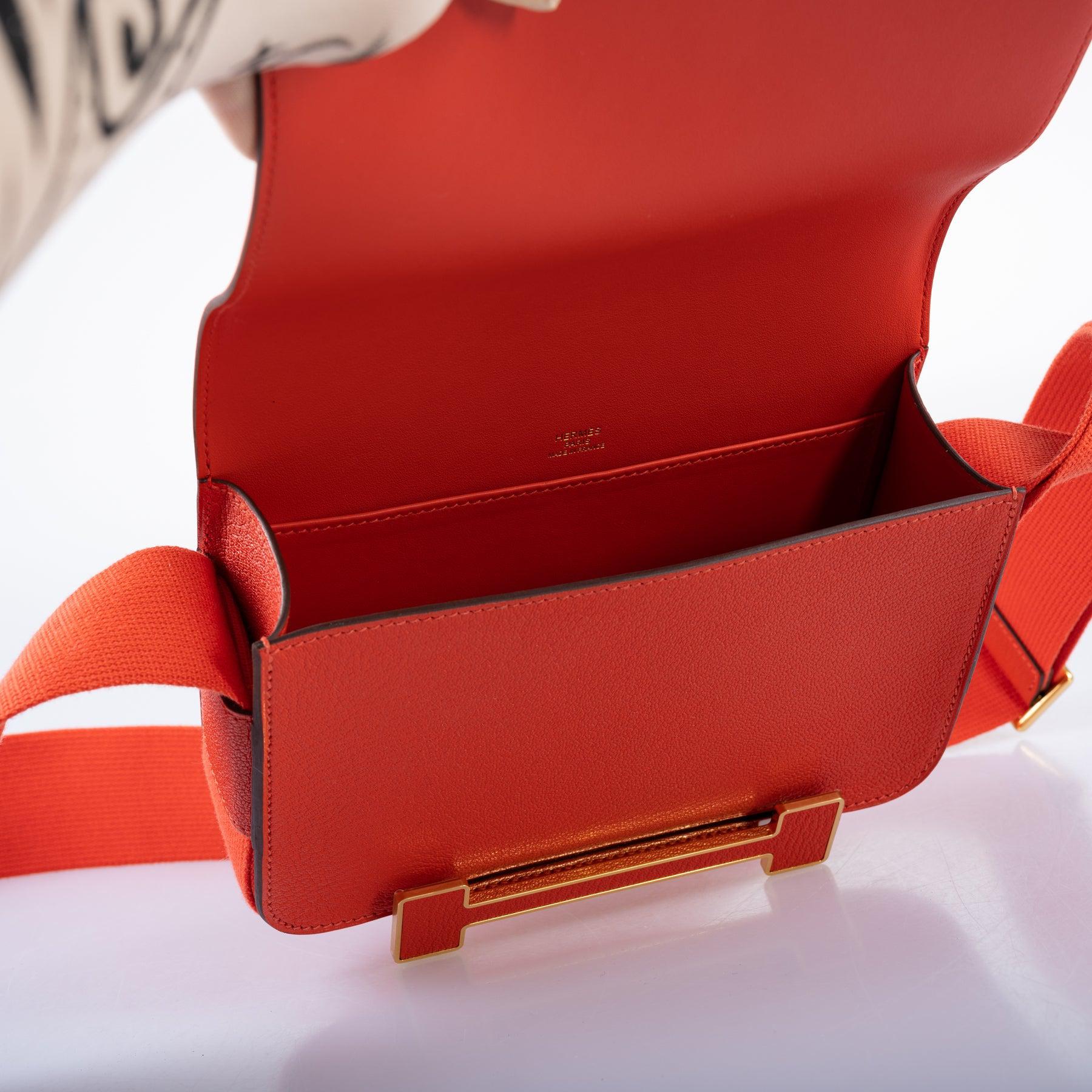 Hermès Geta Bag Capucine Mysore Goatskin with Gold Hardware