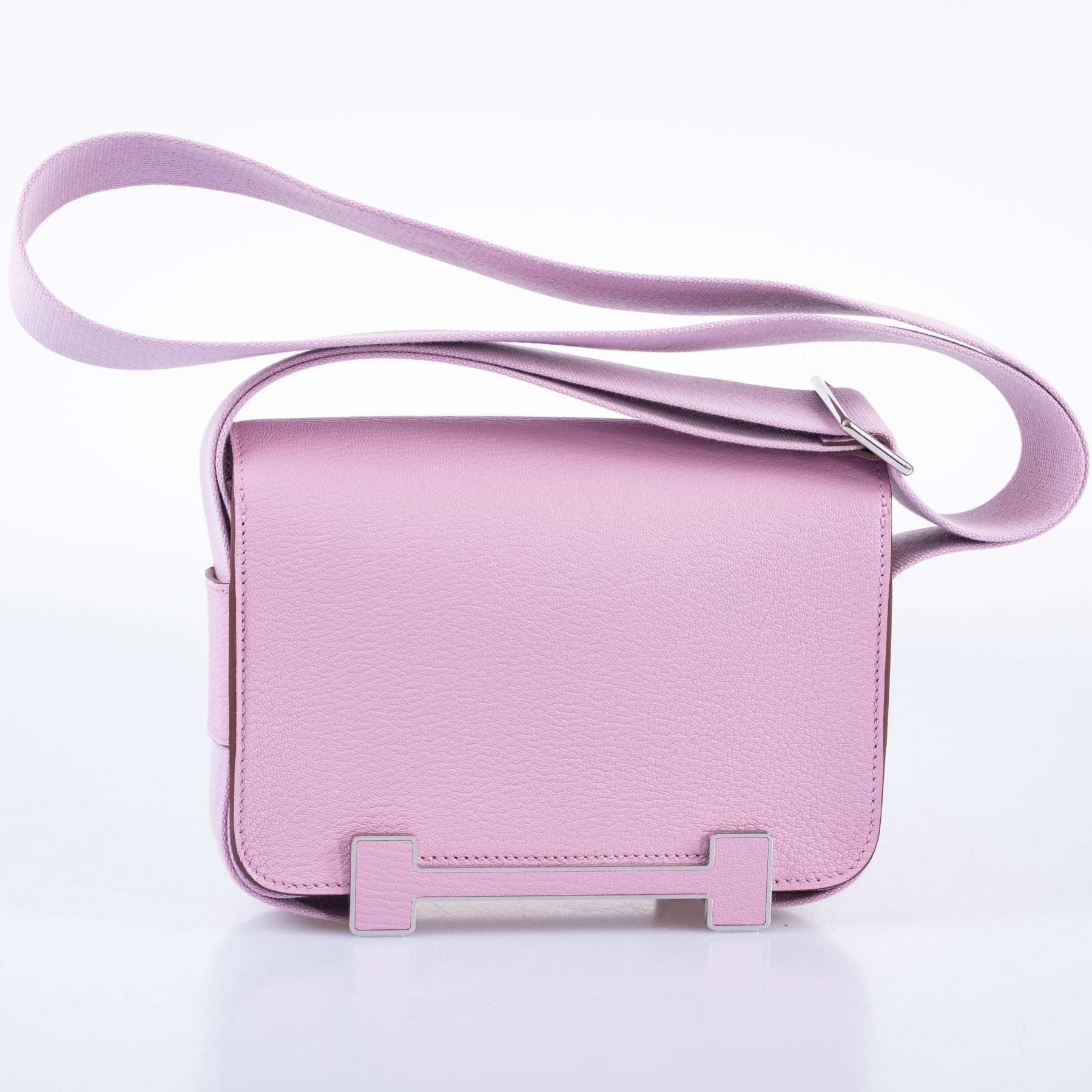 Hermès Geta Bag Mauve Sylvestre Mysore Goatskin with Palladium Hardware