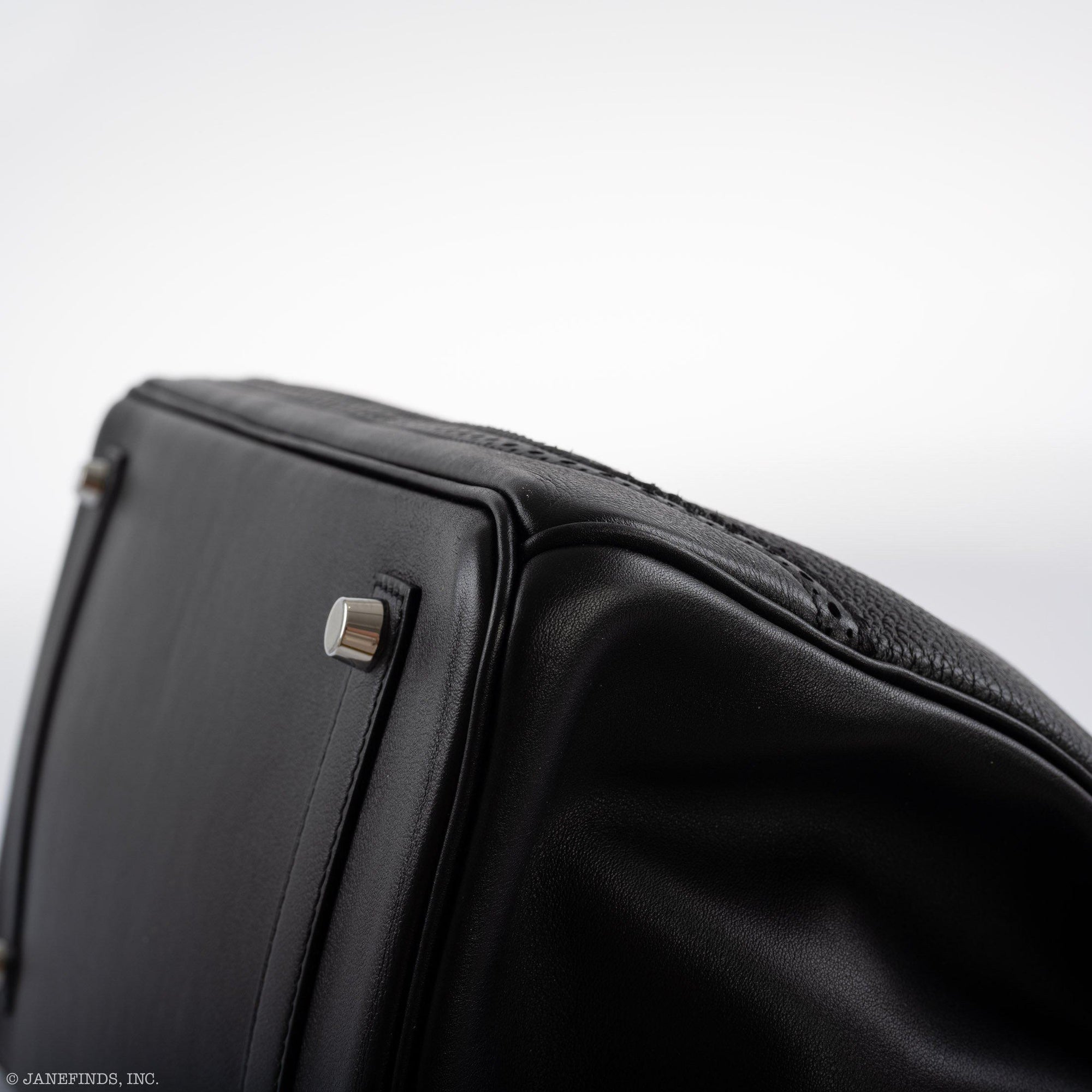 Hermès Ghillies Birkin 35 Black Togo & Evergrain with Palladium Hardware