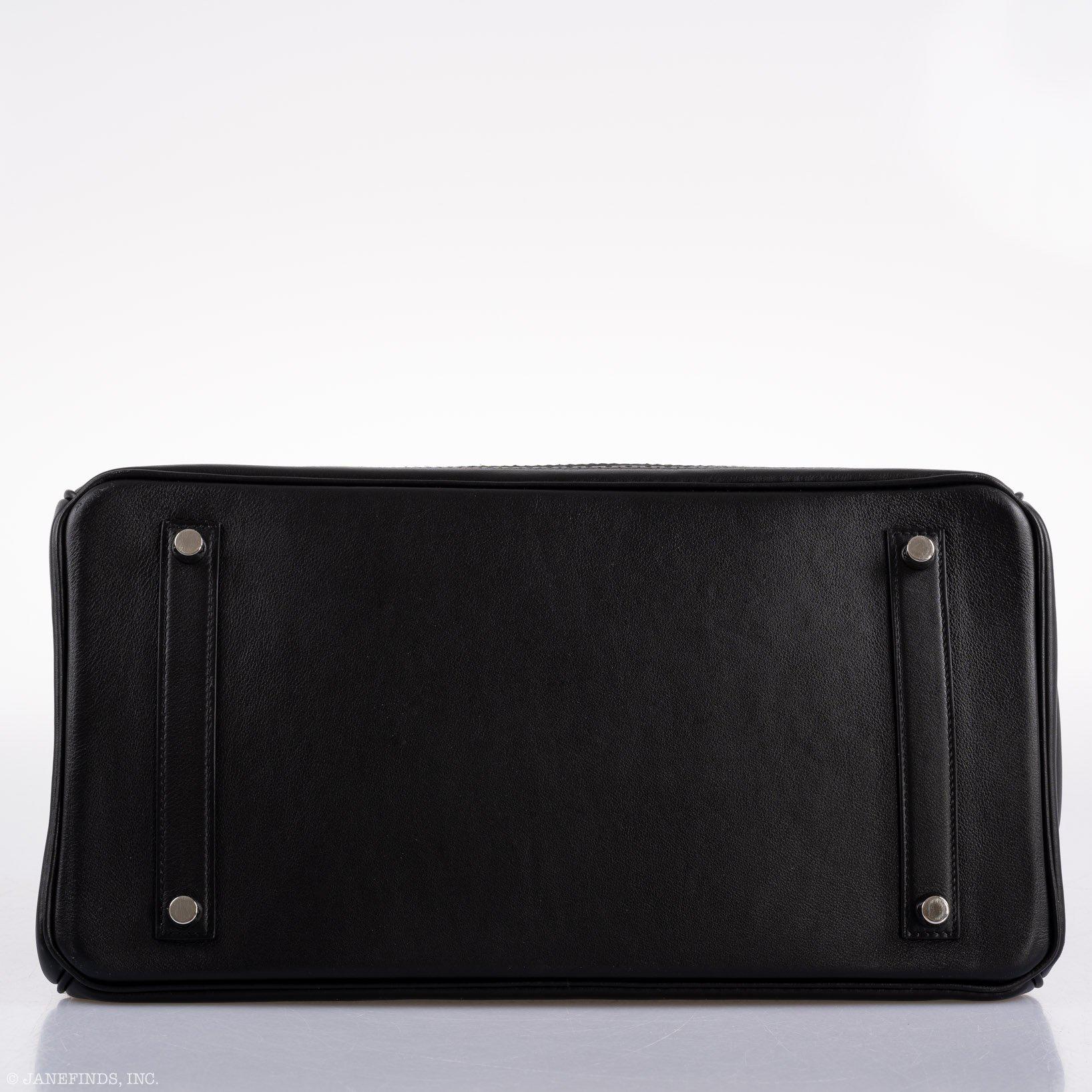 Hermès Ghillies Birkin 35 Black Togo & Evergrain with Palladium Hardware