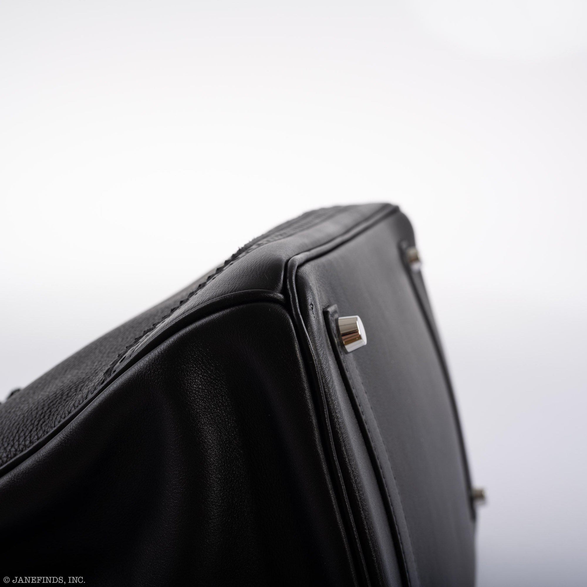 Hermès Ghillies Birkin 35 Black Togo & Evergrain with Palladium Hardware