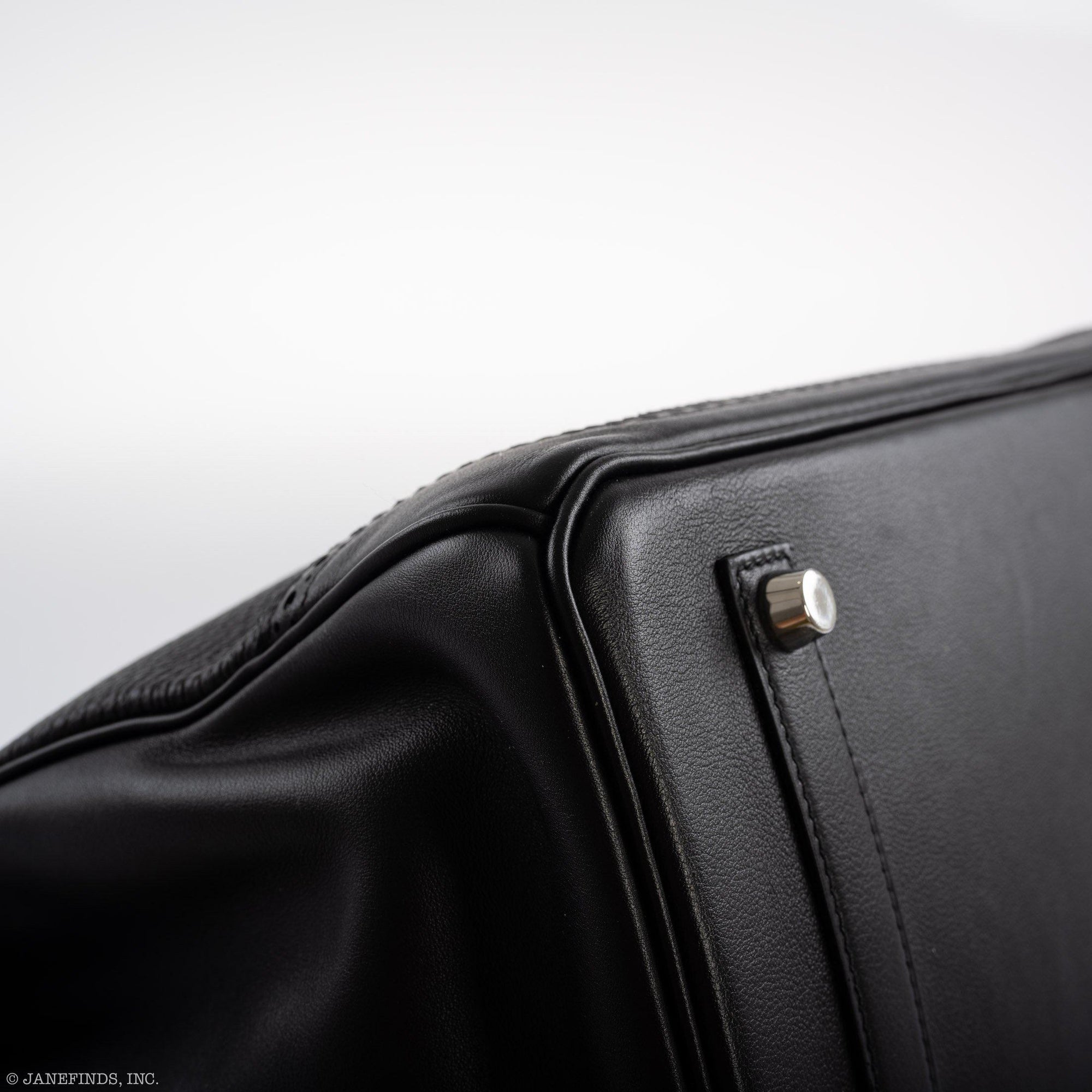 Hermès Ghillies Birkin 35 Black Togo & Evergrain with Palladium Hardware