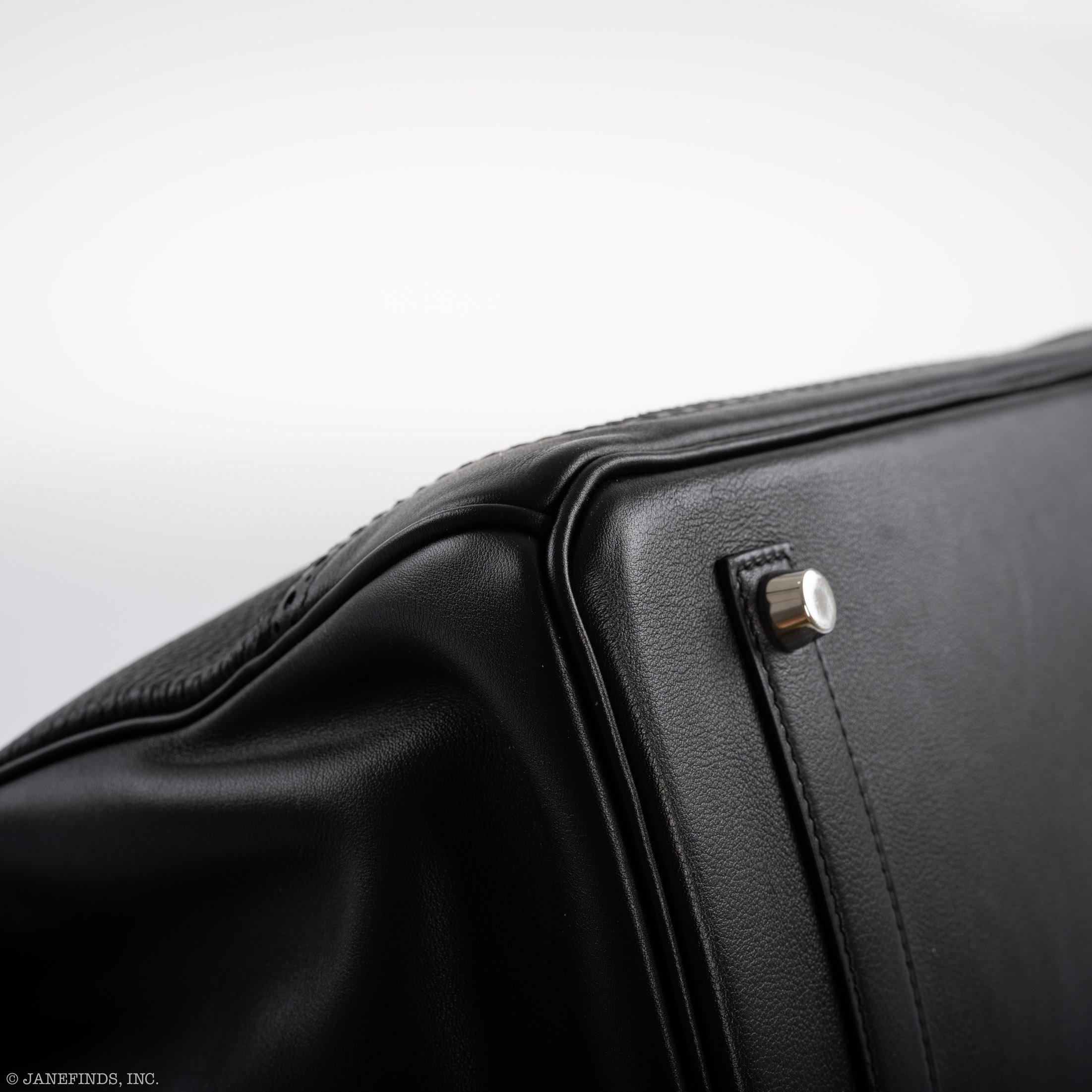 Hermès Ghillies Birkin 35 Black Togo & Evergrain with Palladium Hardware