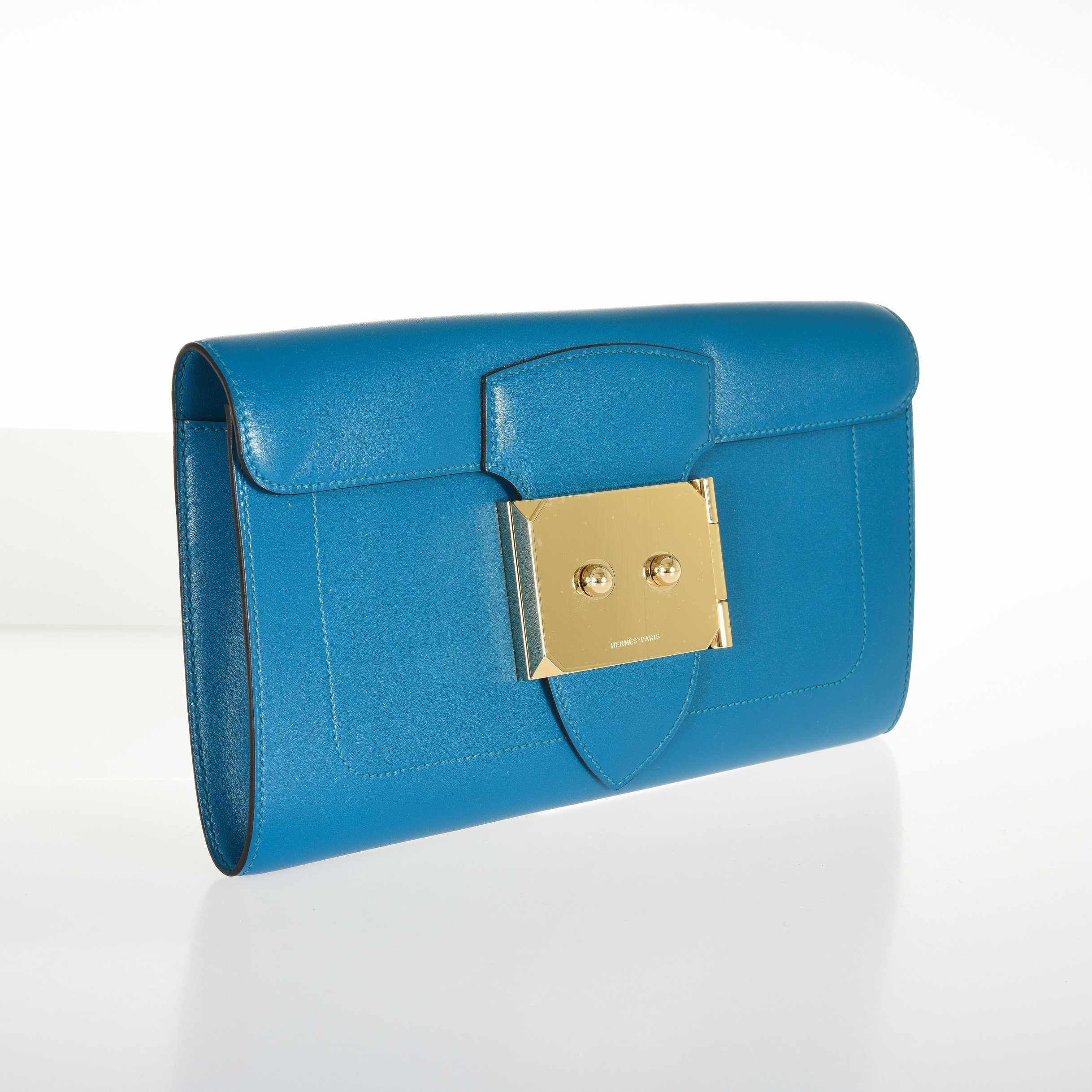 Hermès Goodlock Blue Izmir Calf Gold Hardware