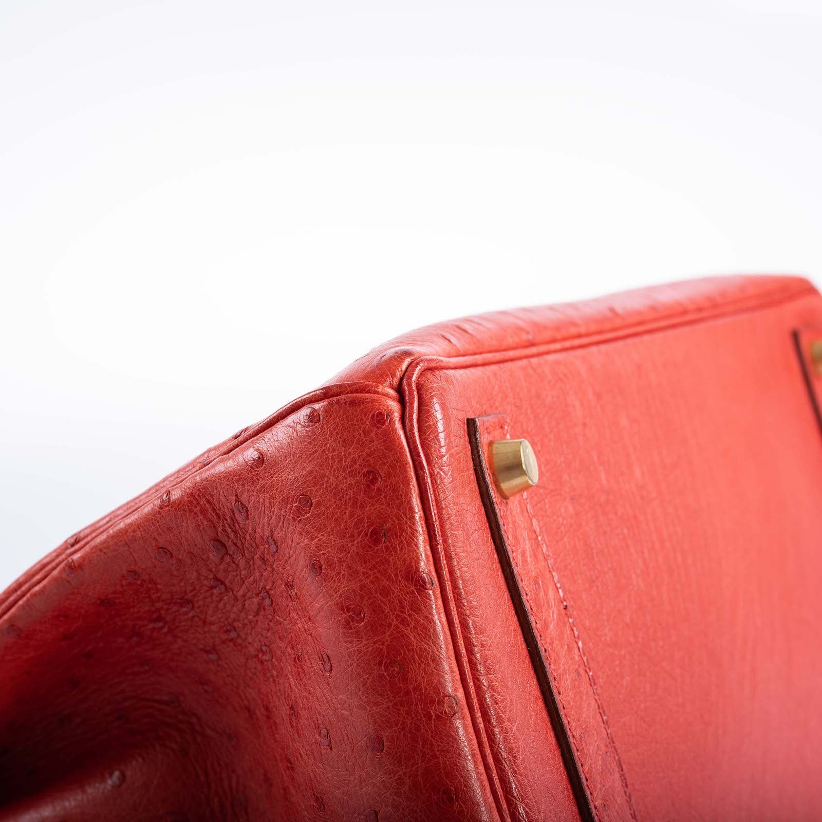 Hermès HAC Birkin 32 Rouge Vif Ostrich Gold Hardware