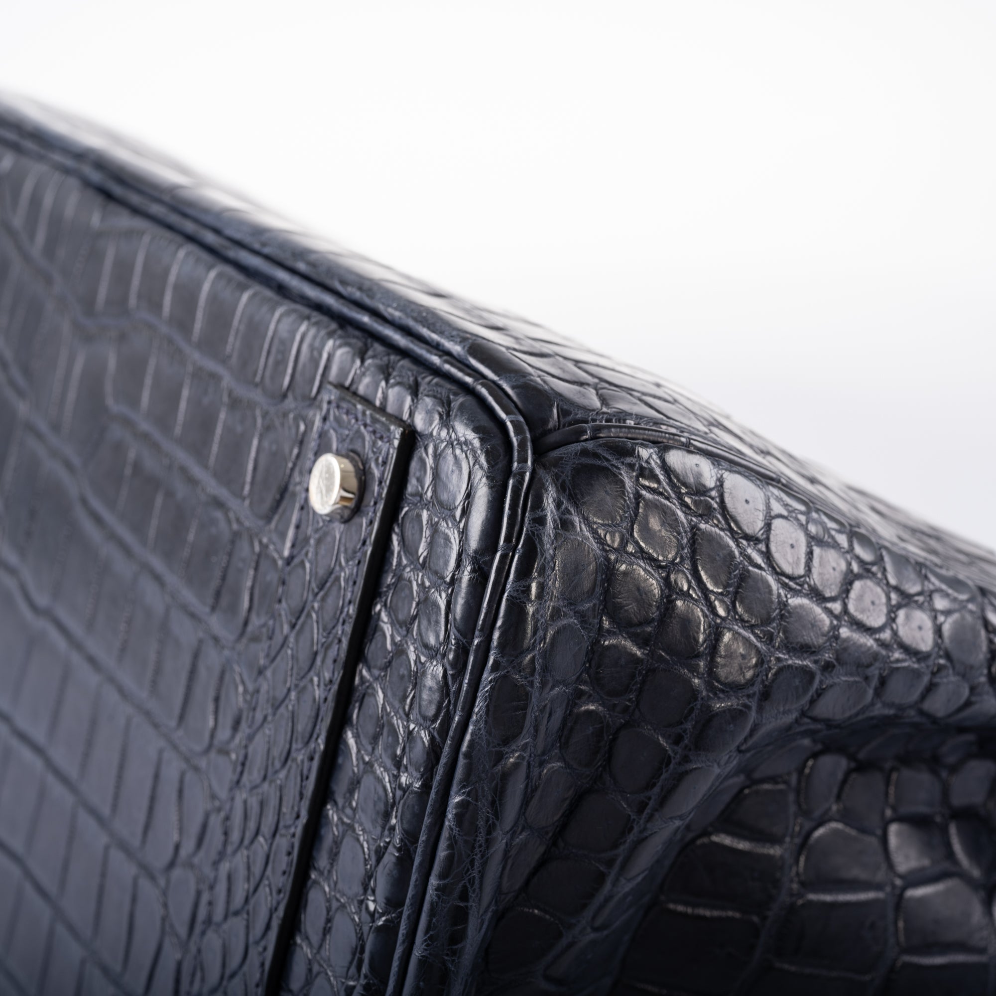 Hermès HAC Birkin 40 Blue Marine Matte Porosus Crocodile Palladium Hardware