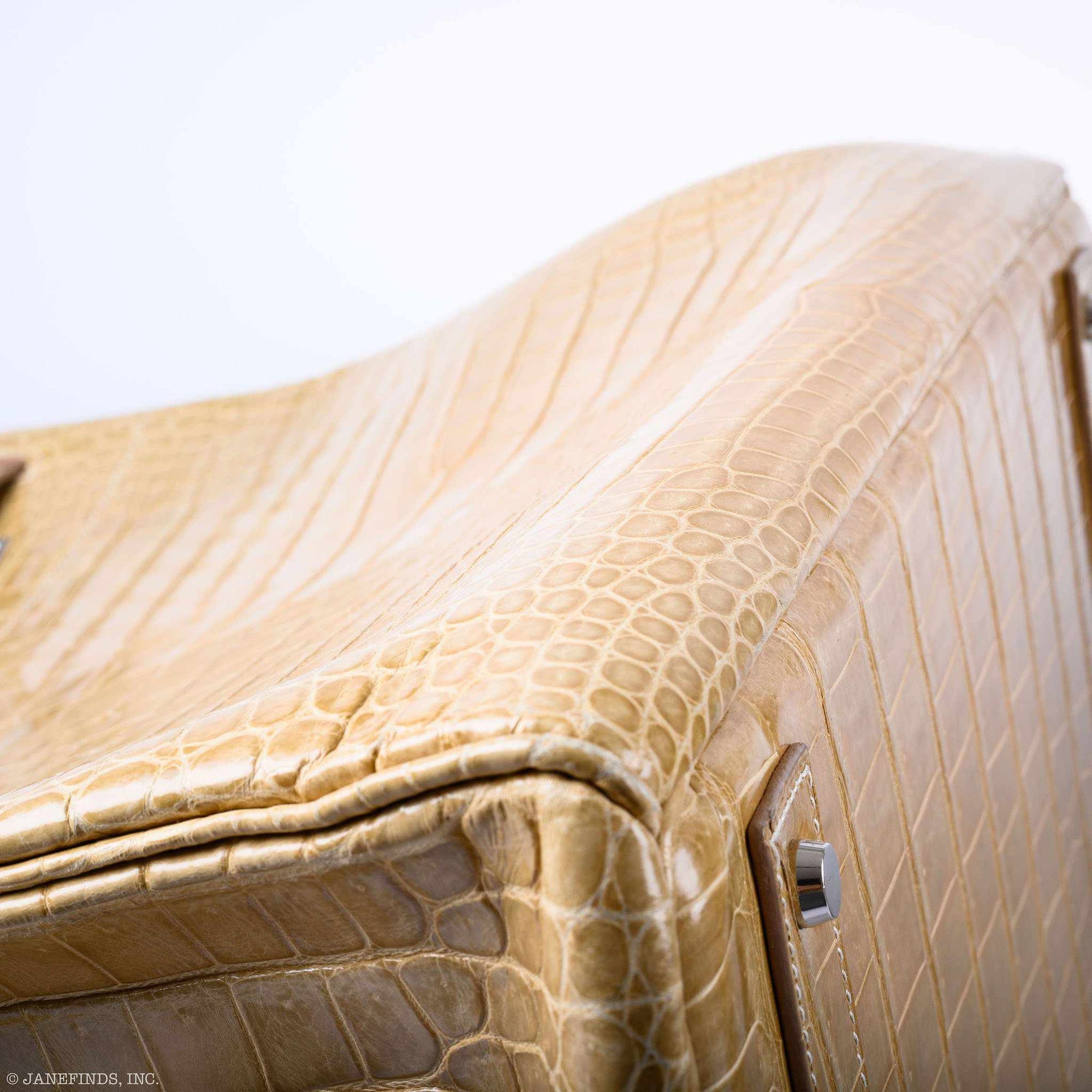 Hermès HAC Birkin 40 Poussiere Porosus Crocodile Palladium Hardware