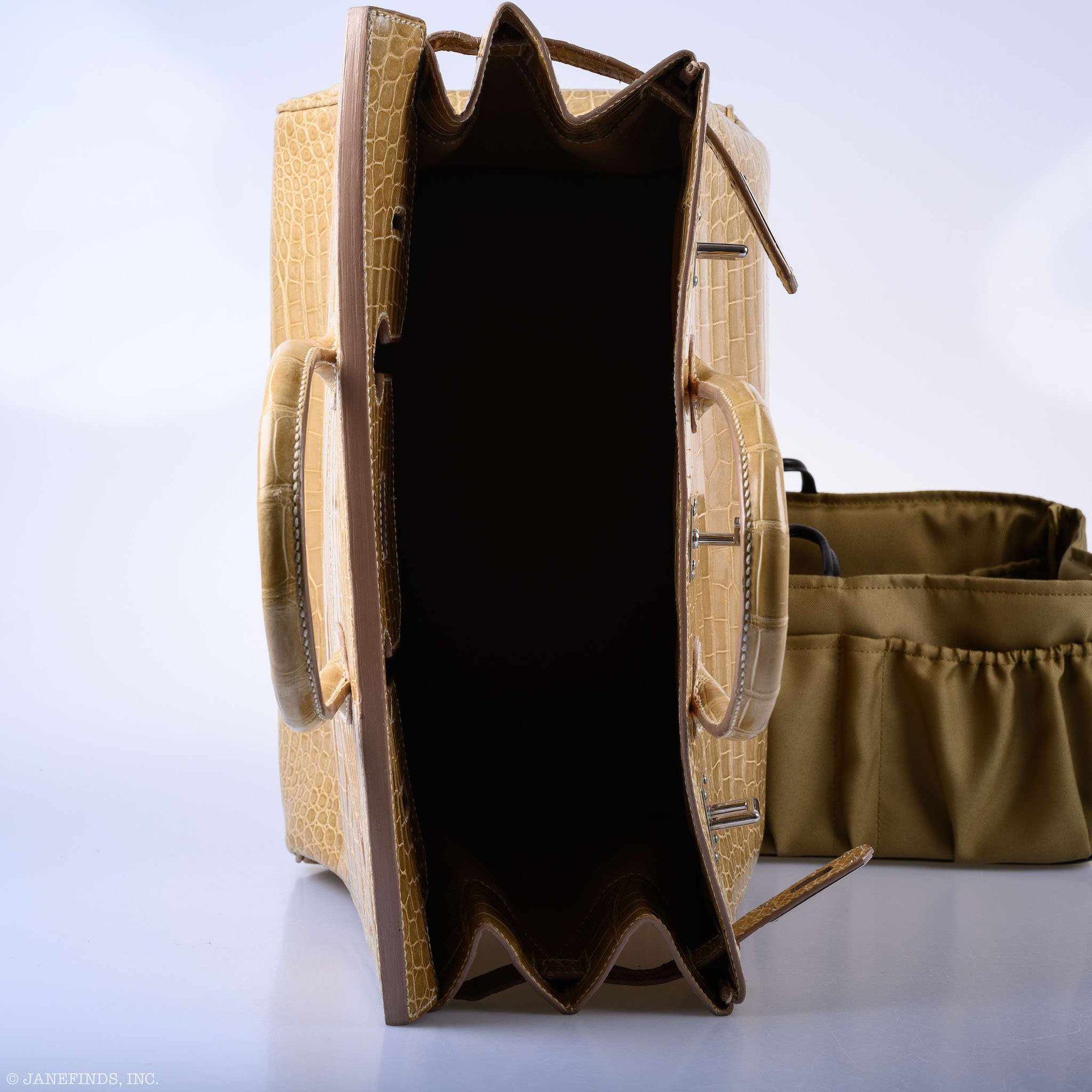 Hermès HAC Birkin 40 Poussiere Porosus Crocodile Palladium Hardware