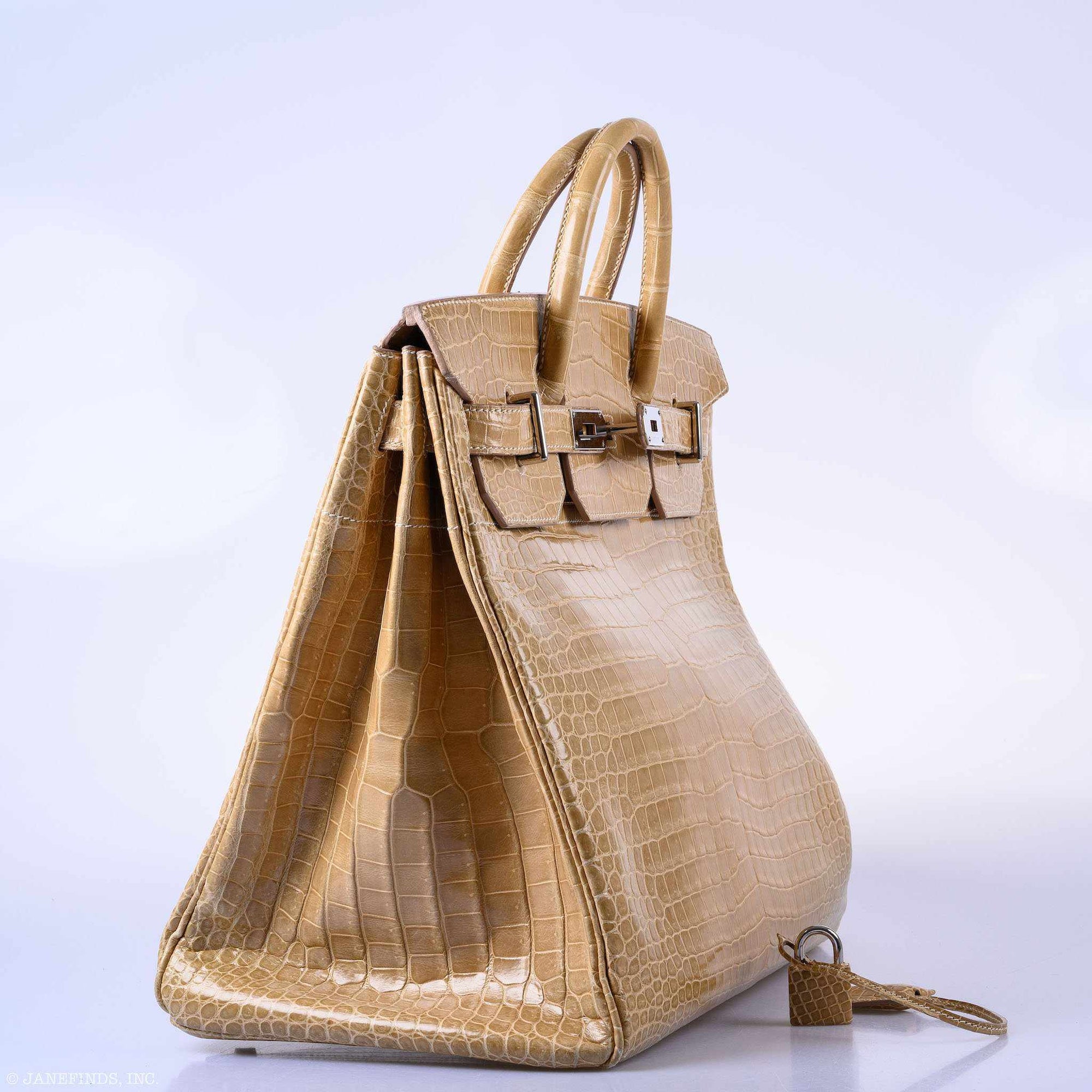 Hermès HAC Birkin 40 Poussiere Porosus Crocodile Palladium Hardware