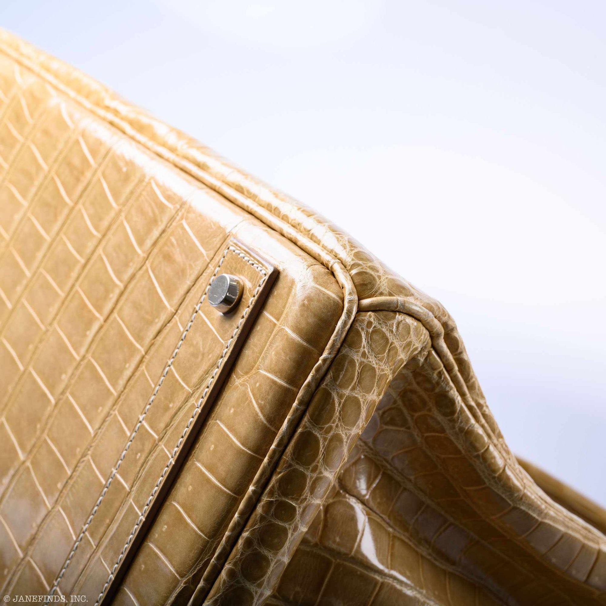 Hermès HAC Birkin 40 Poussiere Porosus Crocodile Palladium Hardware