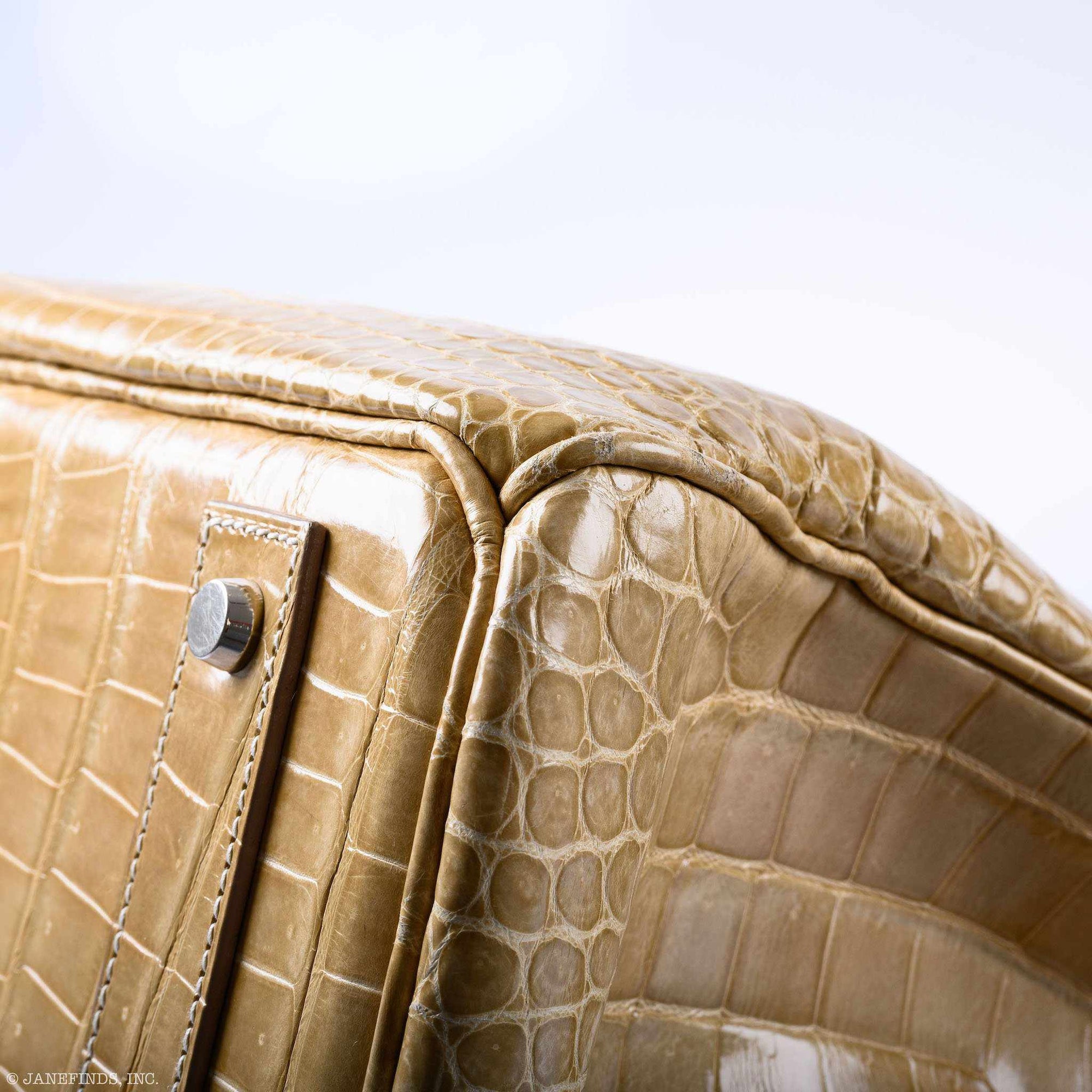Hermès HAC Birkin 40 Poussiere Porosus Crocodile Palladium Hardware